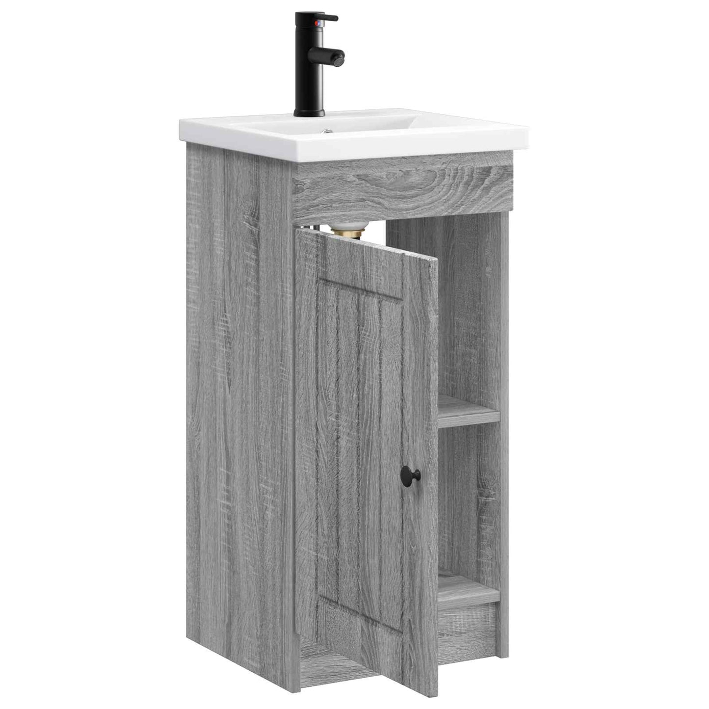 vidaXL Καθρέφτης μπάνιου με νιπτήρα Γκρι Sonoma 42 x 40 x 84,5 εκ