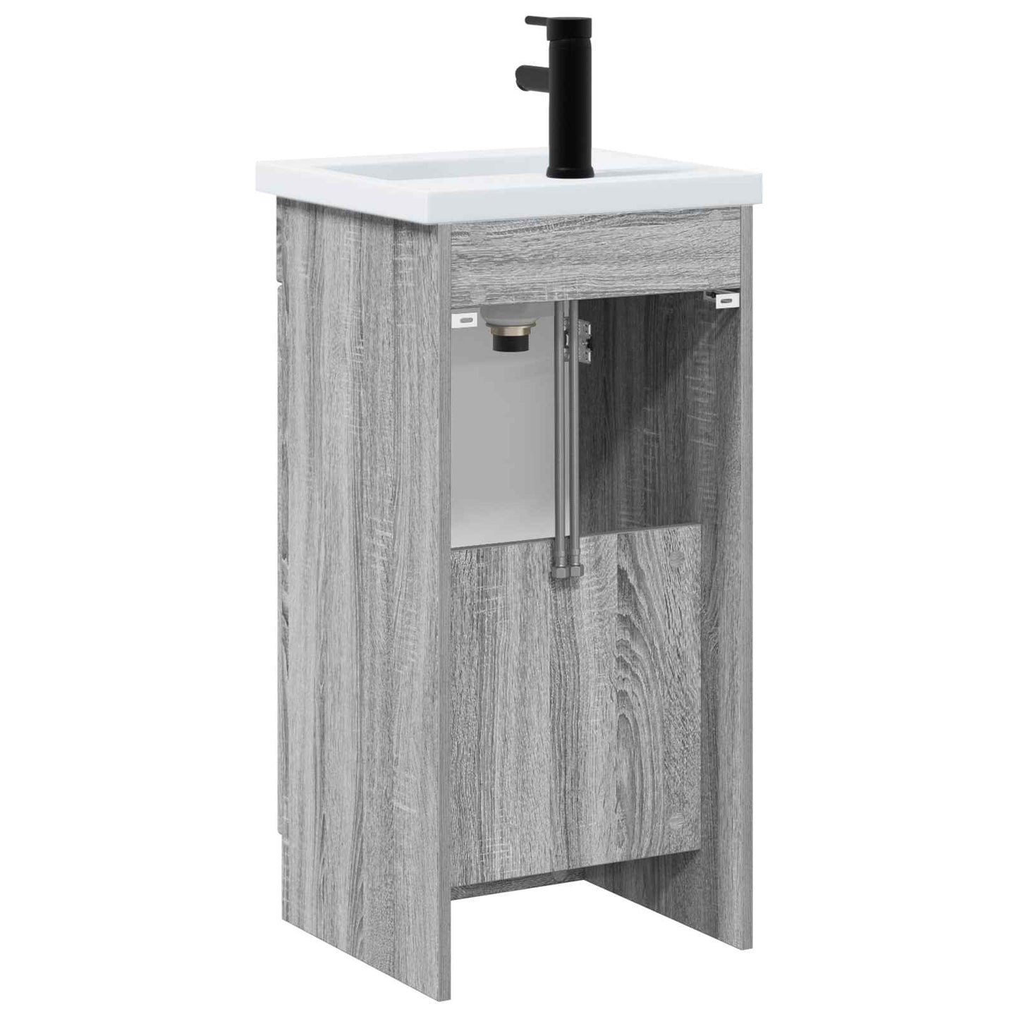 vidaXL Καθρέφτης μπάνιου με νιπτήρα Γκρι Sonoma 42 x 40 x 84,5 εκ