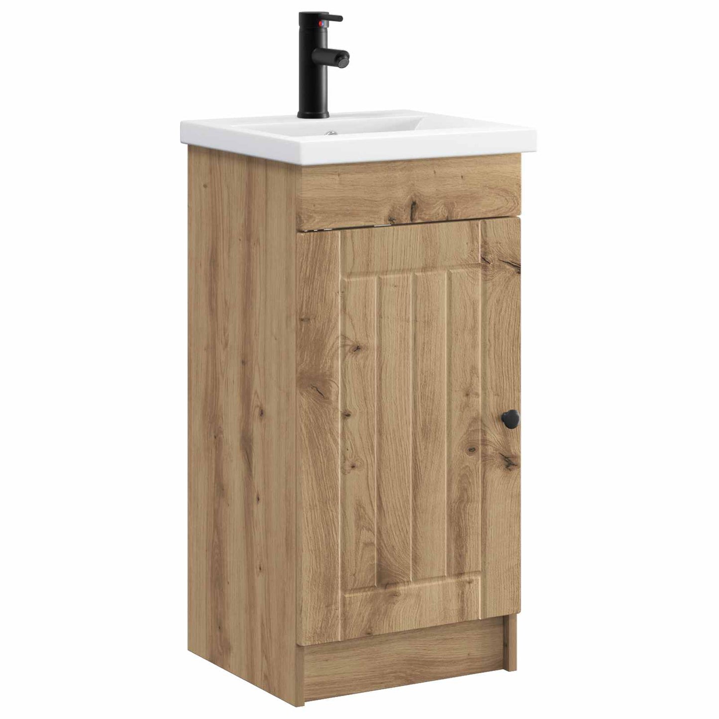vidaXL Καθρέφτης μπάνιου με νιπτήρα Artisan Δρυς 42 x 40 x 84,5 εκ