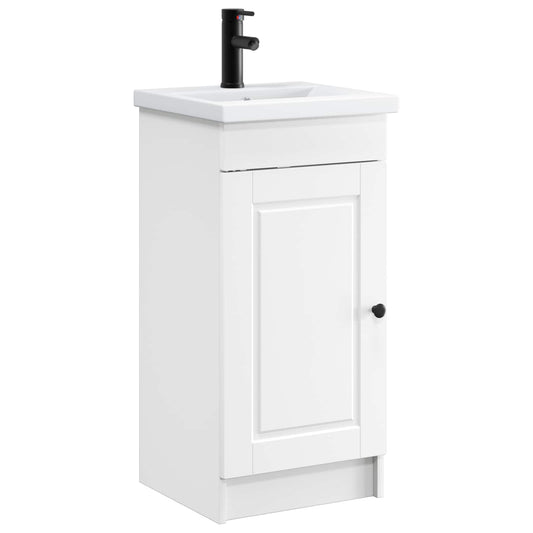 vidaXL Καθρέφτης μπάνιου με νιπτήρα Λευκό 42 x 40 x 84,5 εκ