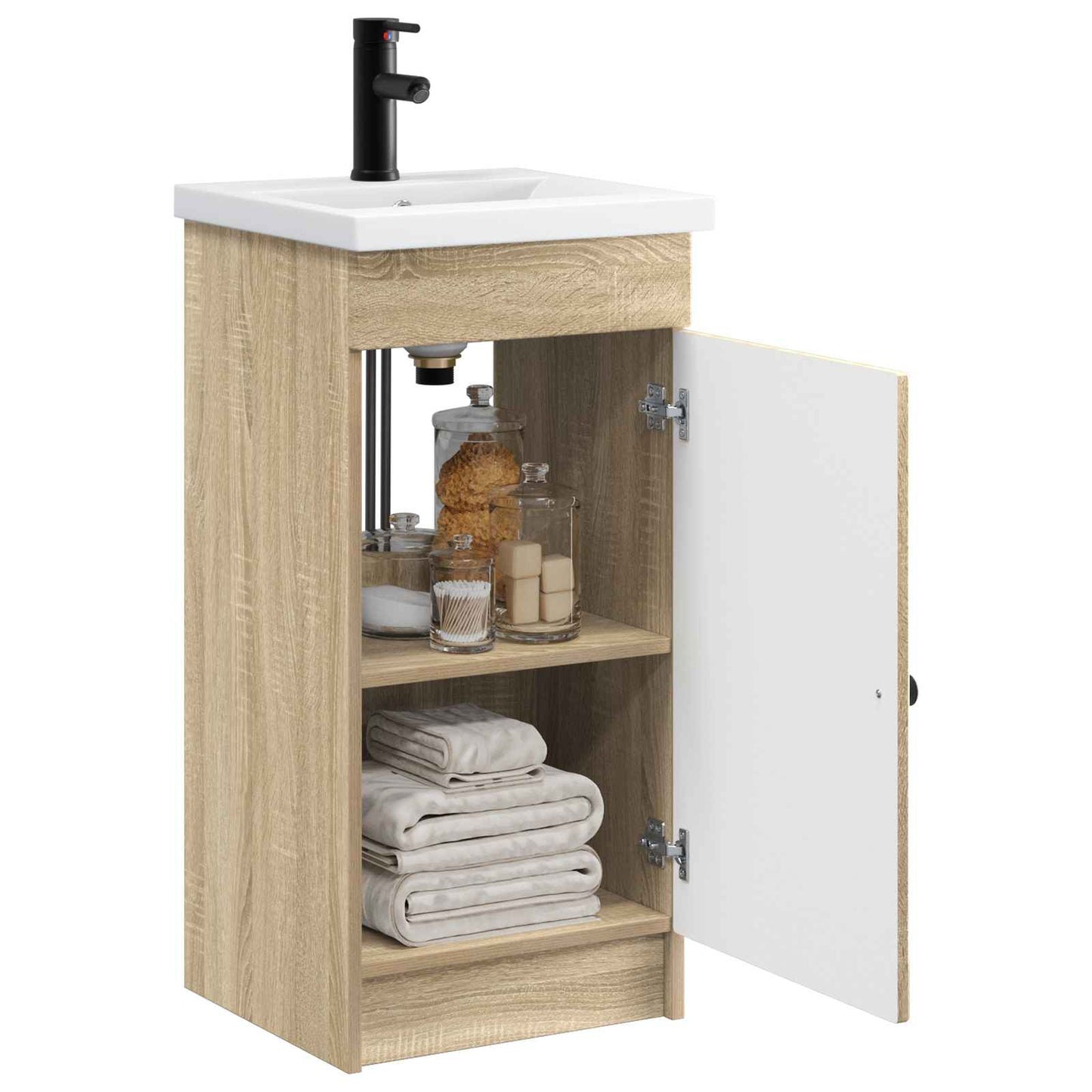 vidaXL Καθρέφτης μπάνιου με νιπτήρα Sonoma Δρυς 42 x 40 x 84,5 εκ