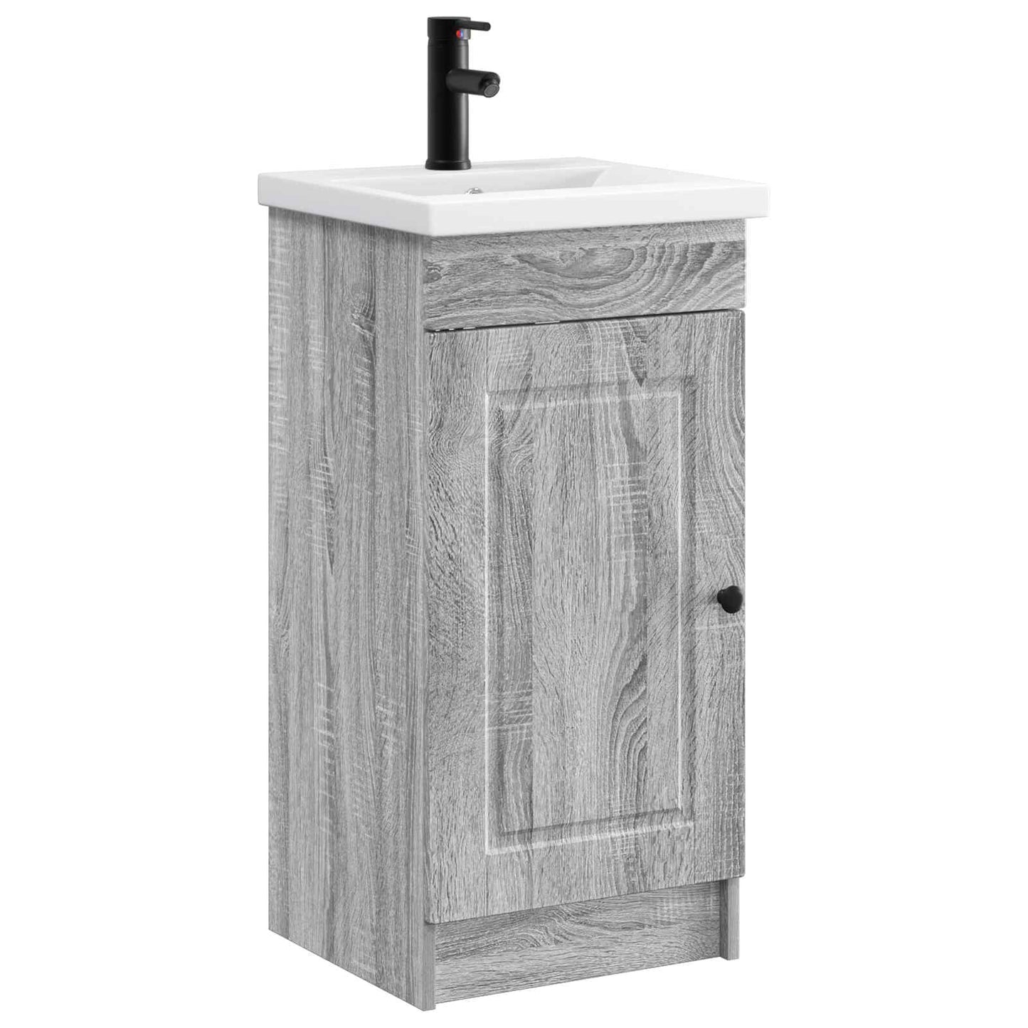 vidaXL Καθρέφτης μπάνιου με νιπτήρα Γκρι Sonoma 42 x 40 x 84,5 εκ
