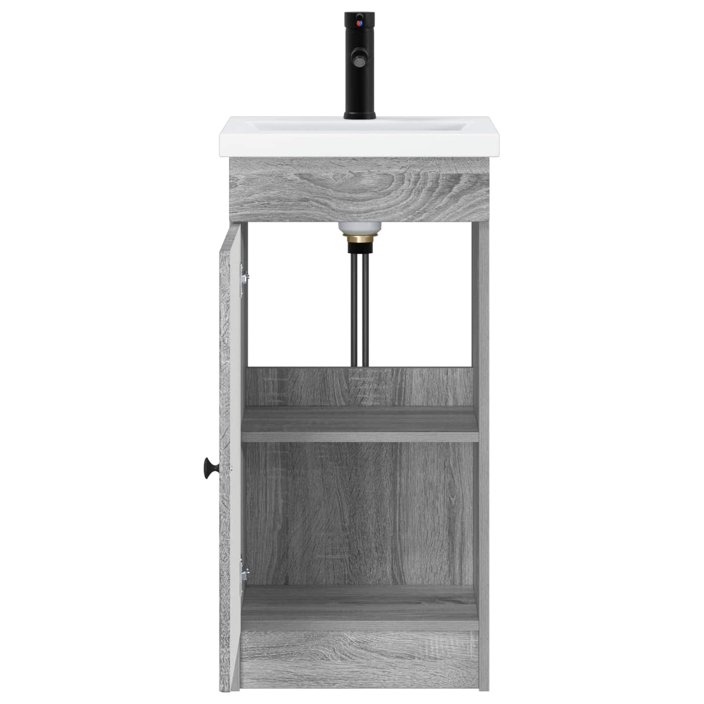 vidaXL Καθρέφτης μπάνιου με νιπτήρα Γκρι Sonoma 42 x 40 x 84,5 εκ