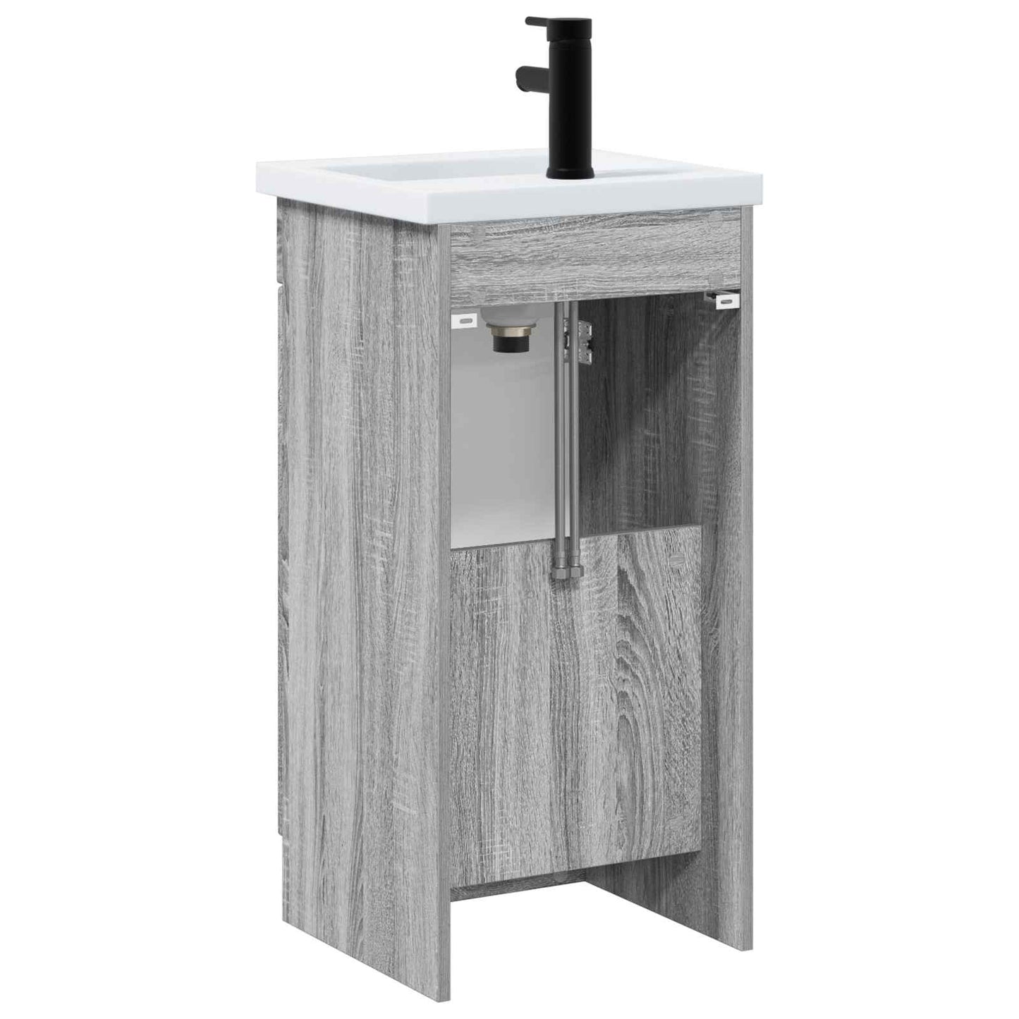 vidaXL Καθρέφτης μπάνιου με νιπτήρα Γκρι Sonoma 42 x 40 x 84,5 εκ