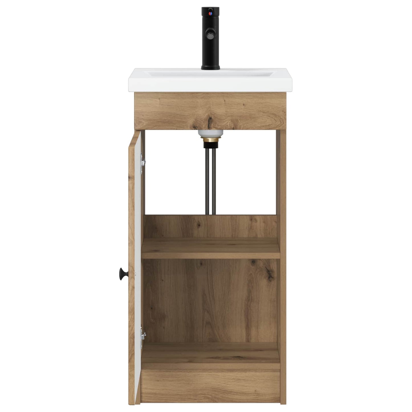 vidaXL Καθρέφτης μπάνιου με νιπτήρα Artisan Δρυς 42 x 40 x 84,5 εκ