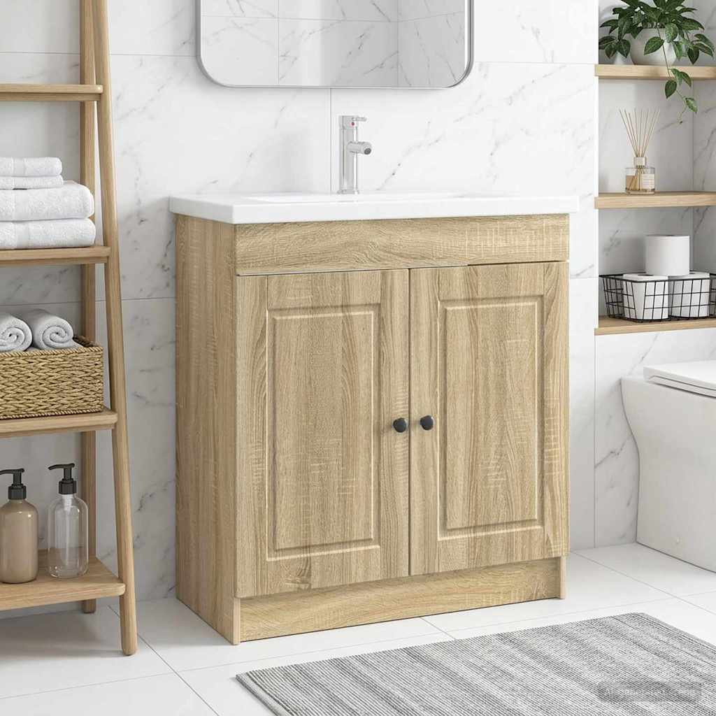 vidaXL Ντουλάπι κάτω από τον νιπτήρα Sonoma Δρυς 56 x 37,5 x 81 εκ