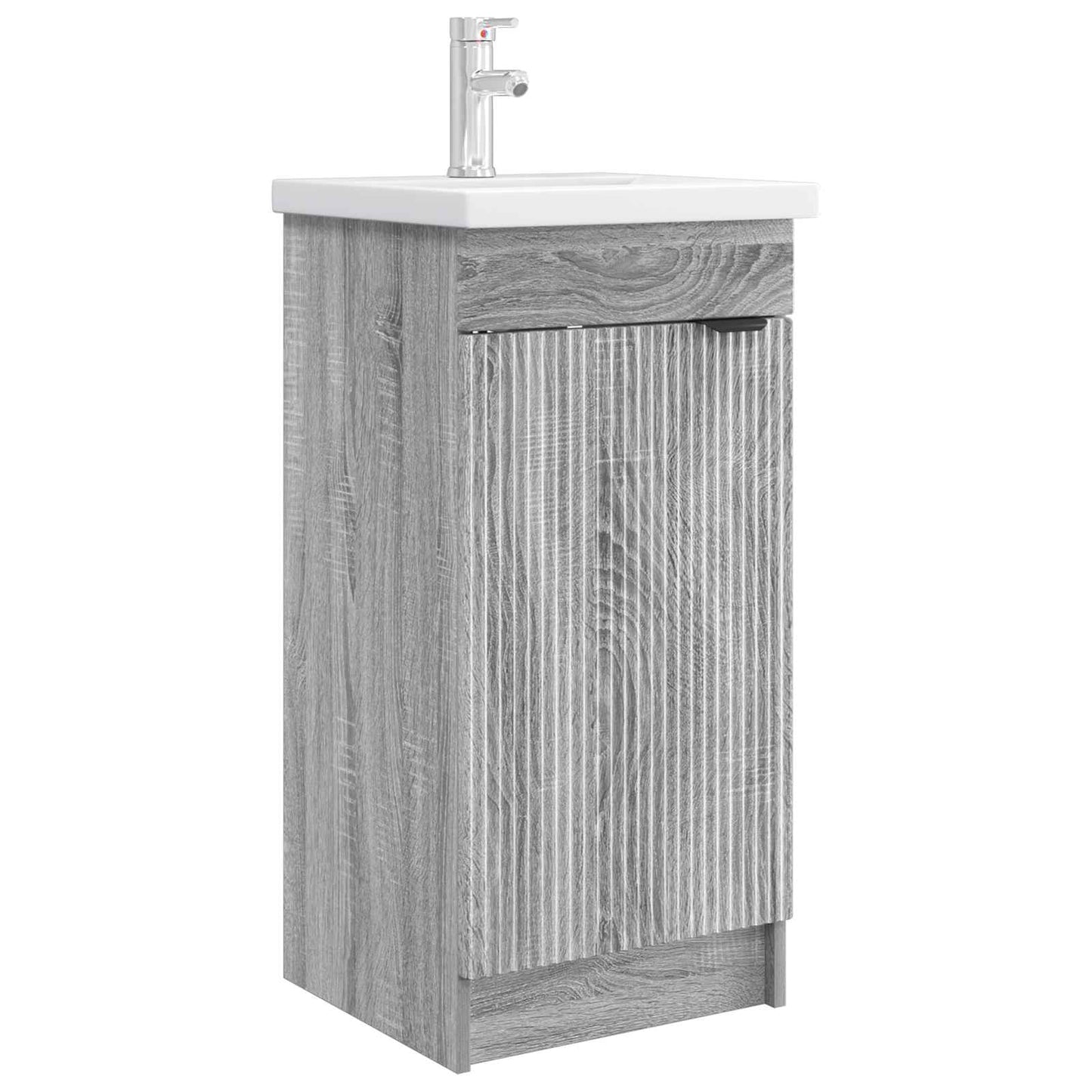 vidaXL Καθρέφτης μπάνιου με νιπτήρα Γκρι Sonoma 42 x 40 x 84,5 εκ