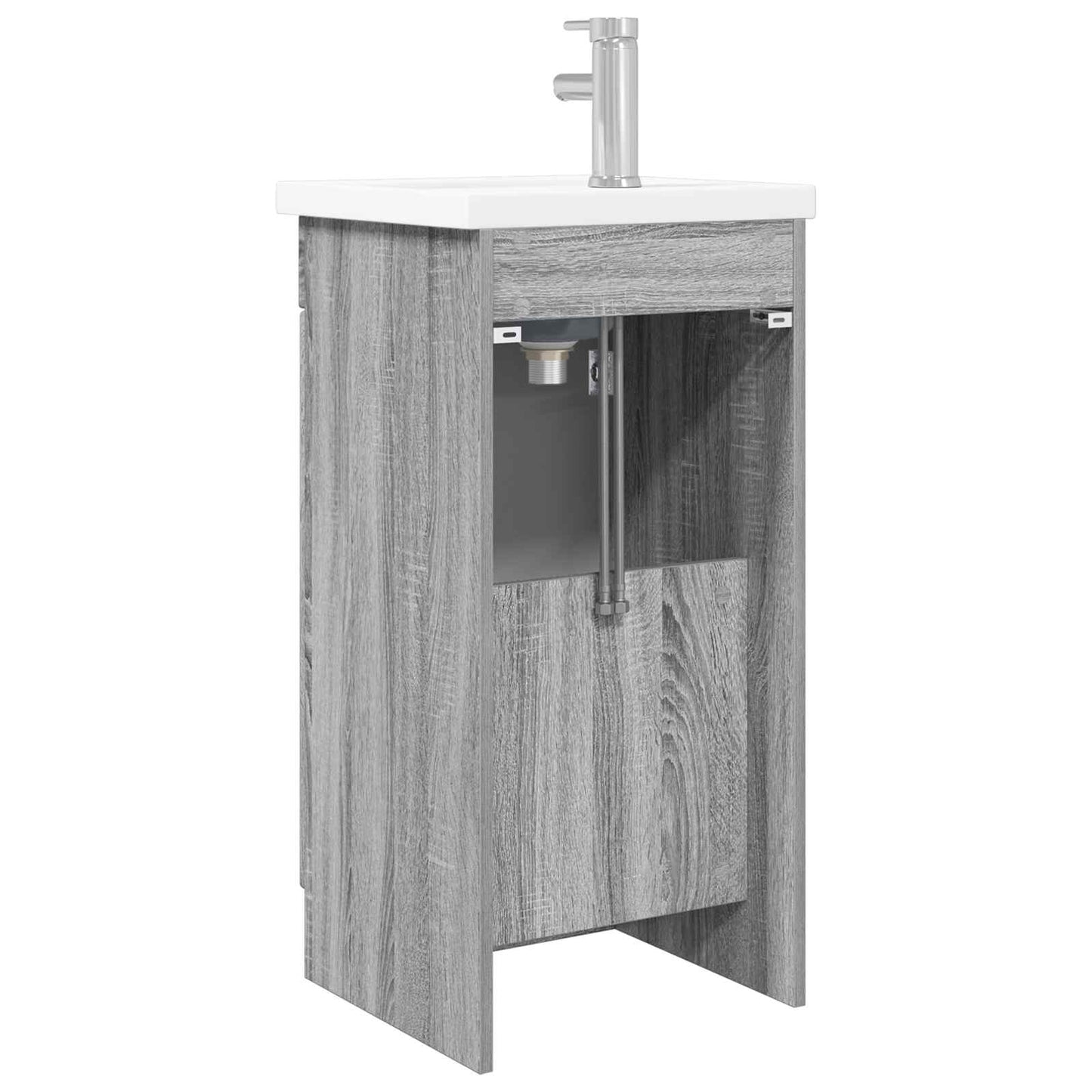 vidaXL Καθρέφτης μπάνιου με νιπτήρα Γκρι Sonoma 42 x 40 x 84,5 εκ
