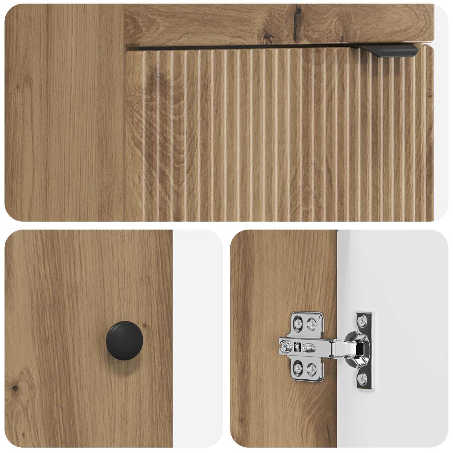vidaXL Καθρέφτης μπάνιου με νιπτήρα Artisan Δρυς 42 x 40 x 84,5 εκ