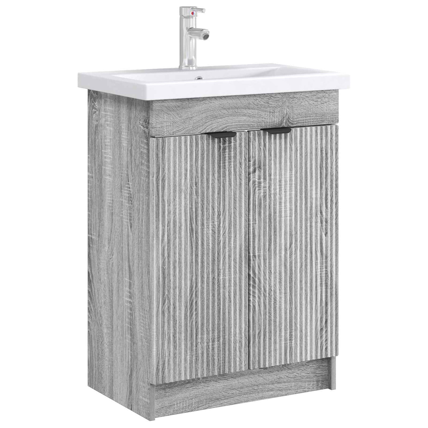 vidaXL Ντουλάπι κάτω από τον νιπτήρα Γκρι Sonoma 56 x 37,5 x 81 εκ