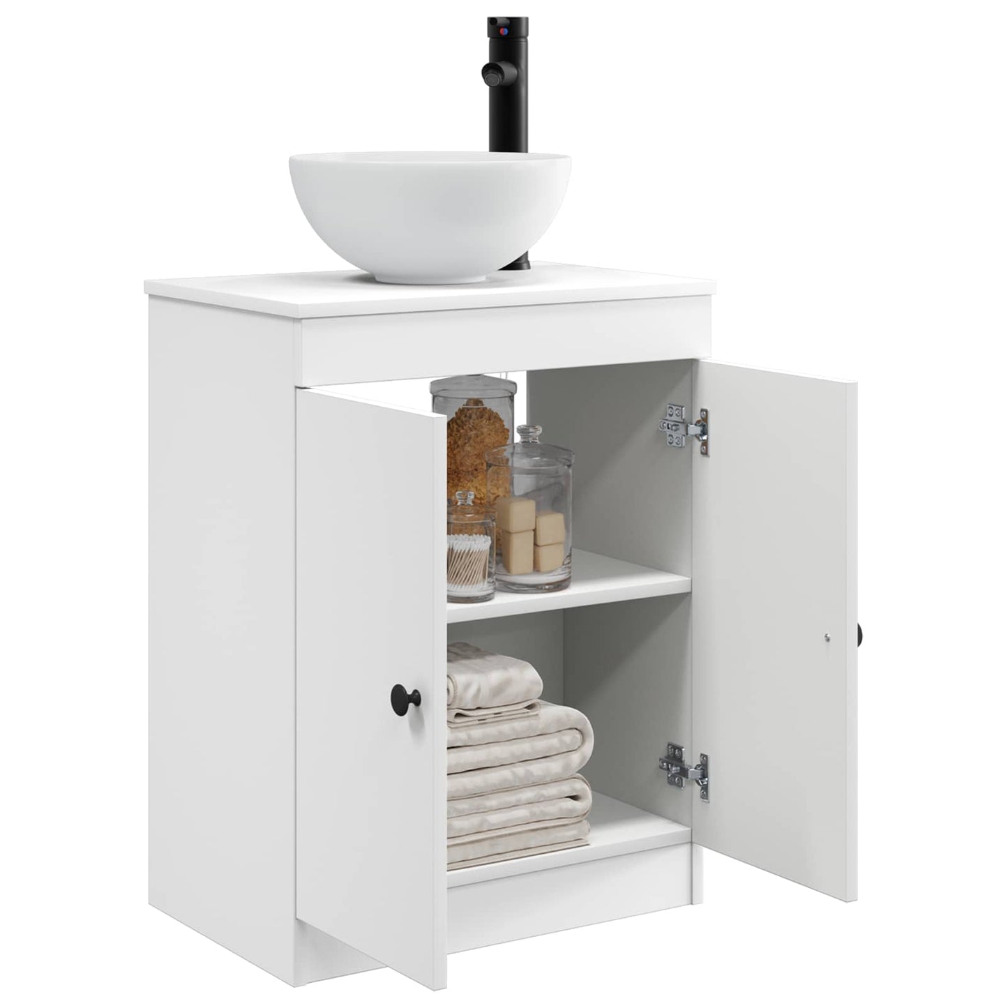vidaXL Καθρέφτης μπάνιου με νιπτήρα Λευκό 54 x 35 x 83 εκ