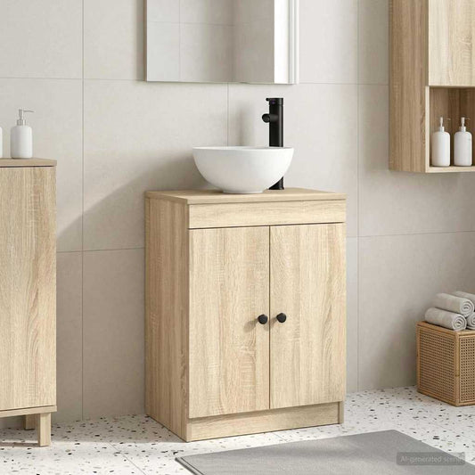 vidaXL Καθρέφτης μπάνιου με νιπτήρα Sonoma Δρυς 54 x 35 x 83 εκ