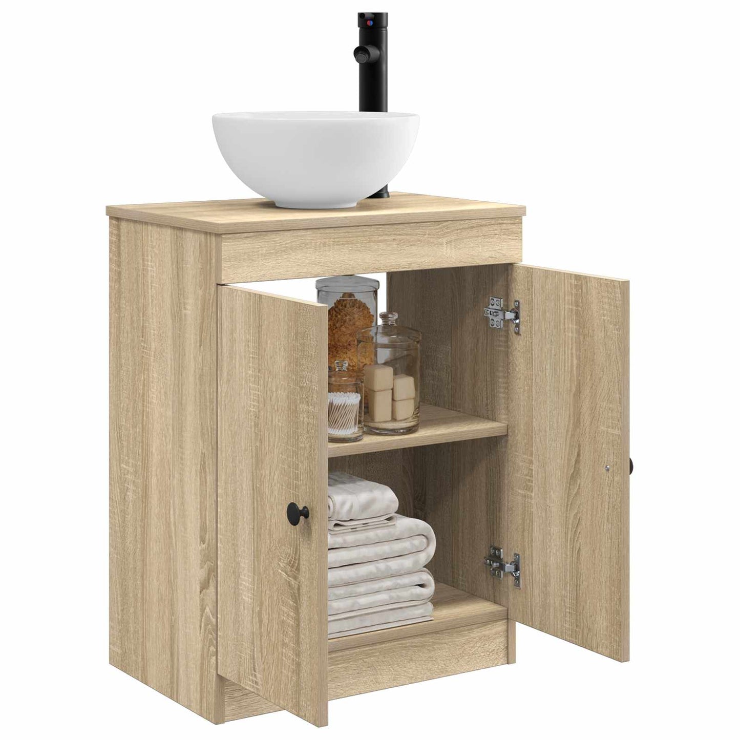 vidaXL Καθρέφτης μπάνιου με νιπτήρα Sonoma Δρυς 54 x 35 x 83 εκ