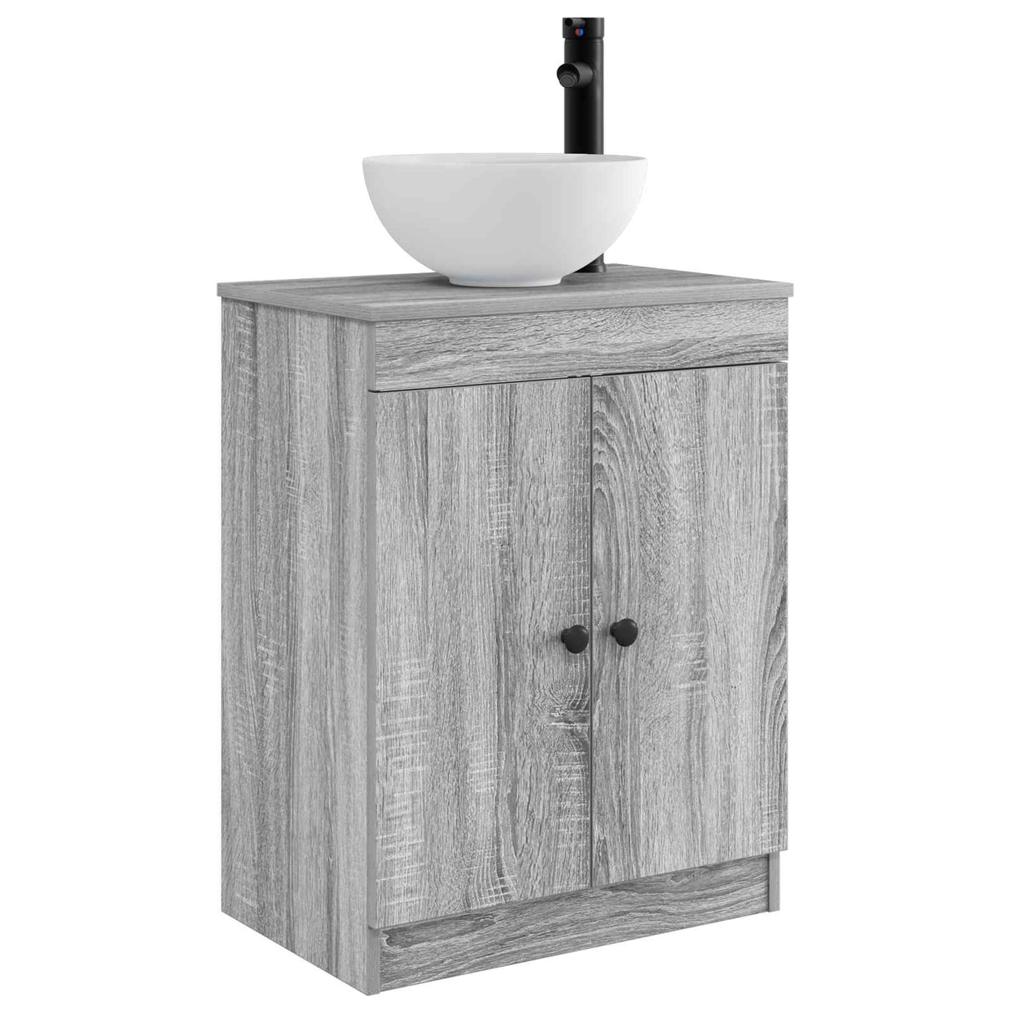 vidaXL Καθρέφτης μπάνιου με νιπτήρα Γκρι Sonoma 54 x 35 x 83 εκ
