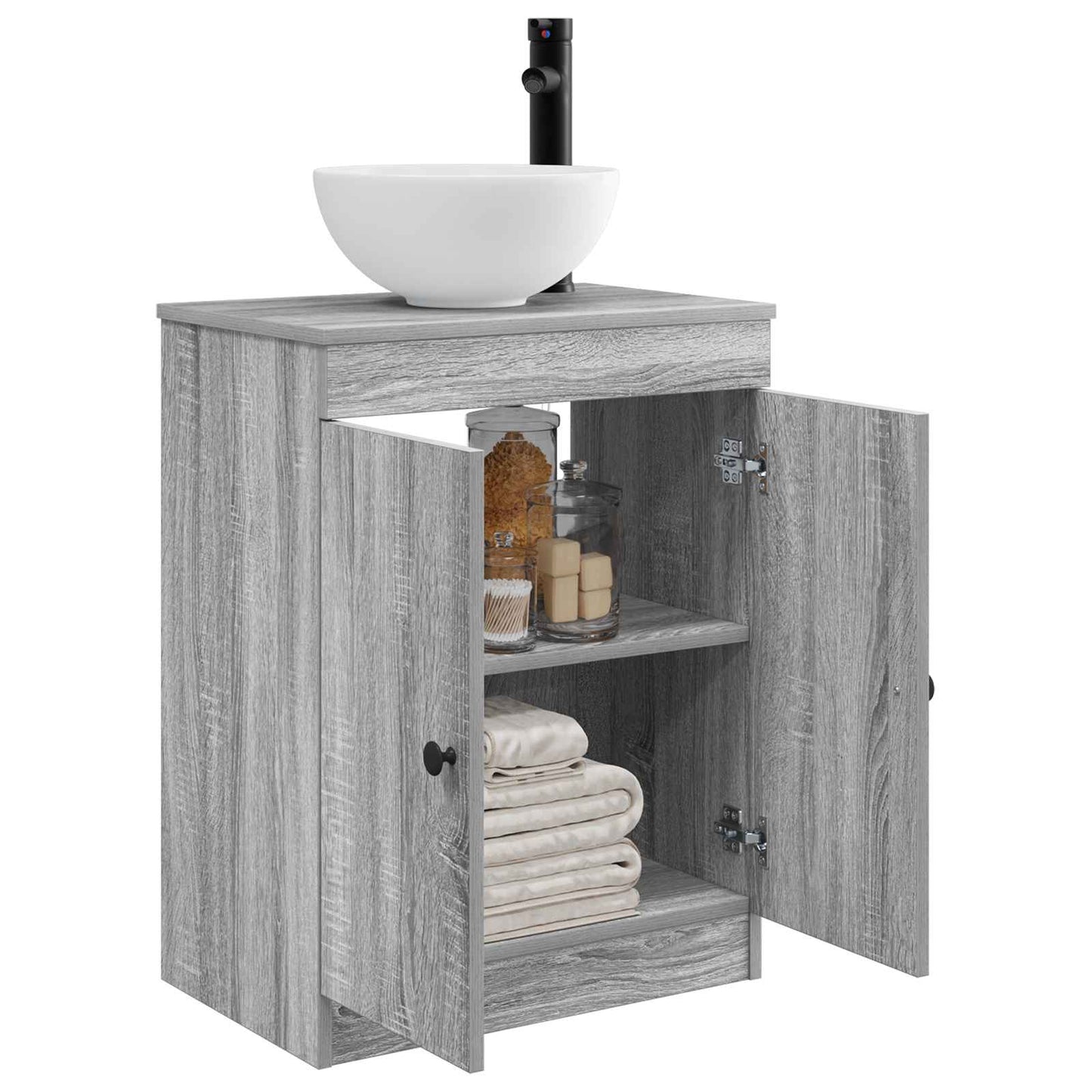 vidaXL Καθρέφτης μπάνιου με νιπτήρα Γκρι Sonoma 54 x 35 x 83 εκ