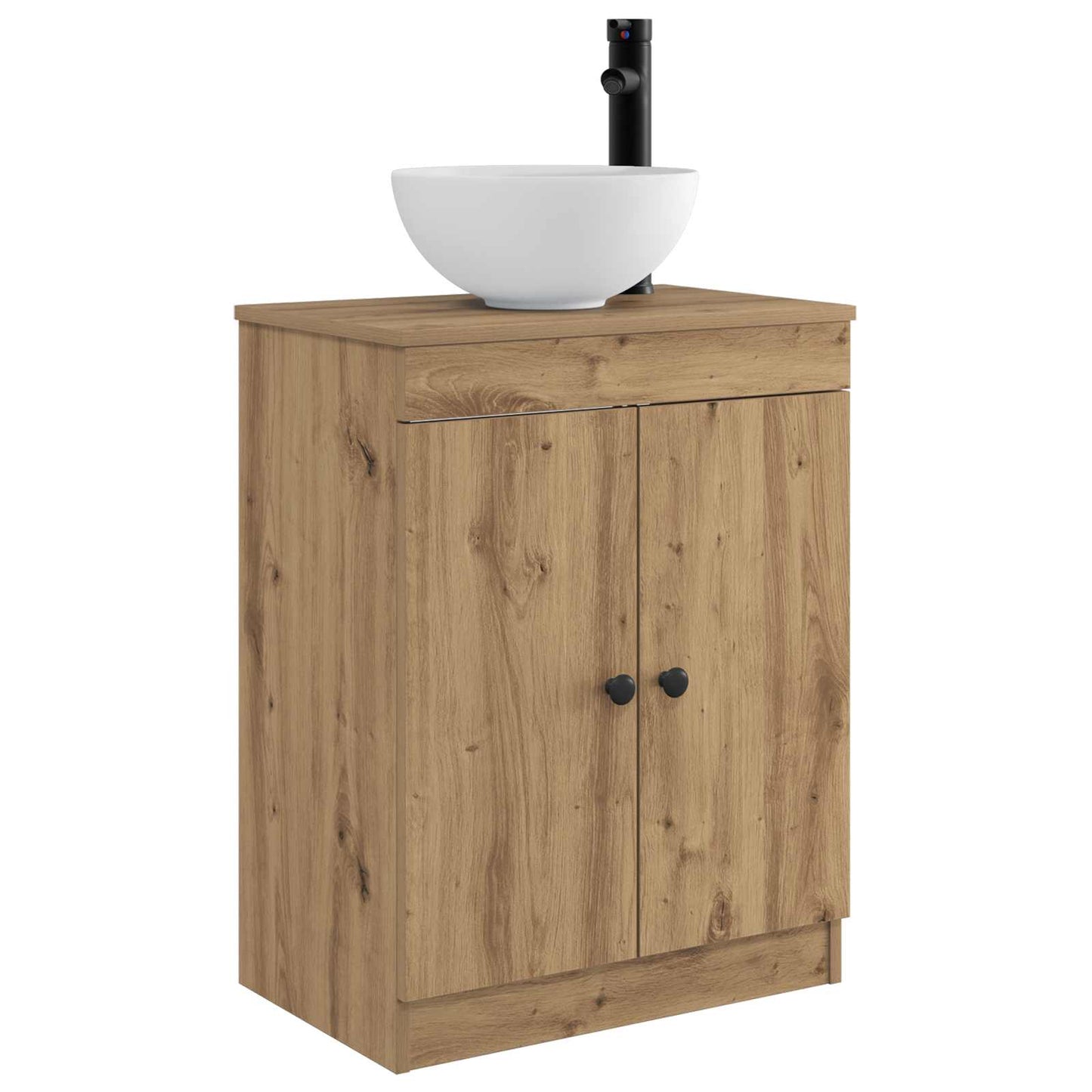 vidaXL Καθρέφτης μπάνιου με νιπτήρα Artisan Δρυς 54 x 35 x 83 εκ