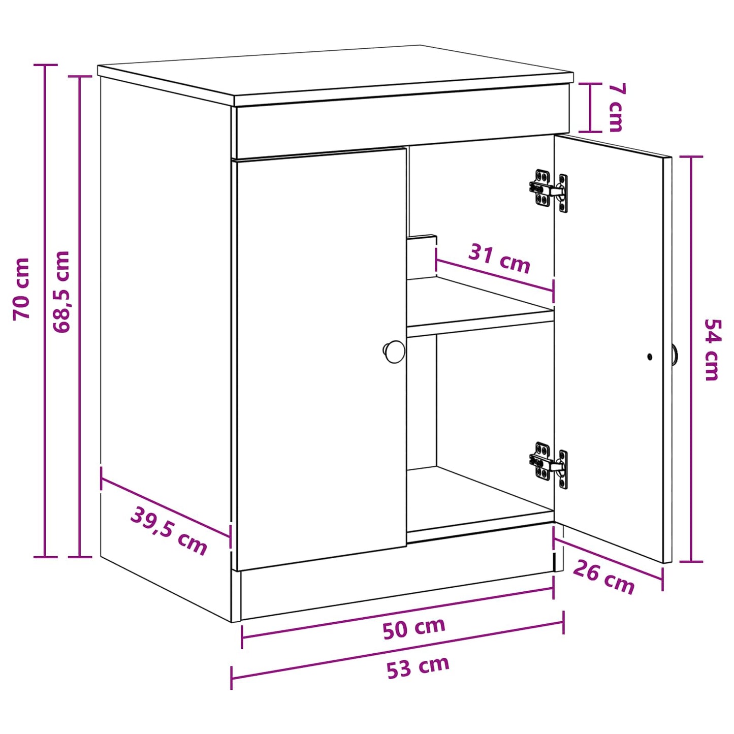 vidaXL Ντουλάπι Μπάνιου Γκρι Sonoma 54 x 41 x 70 εκ Επεξεργασμένο Ξύλο