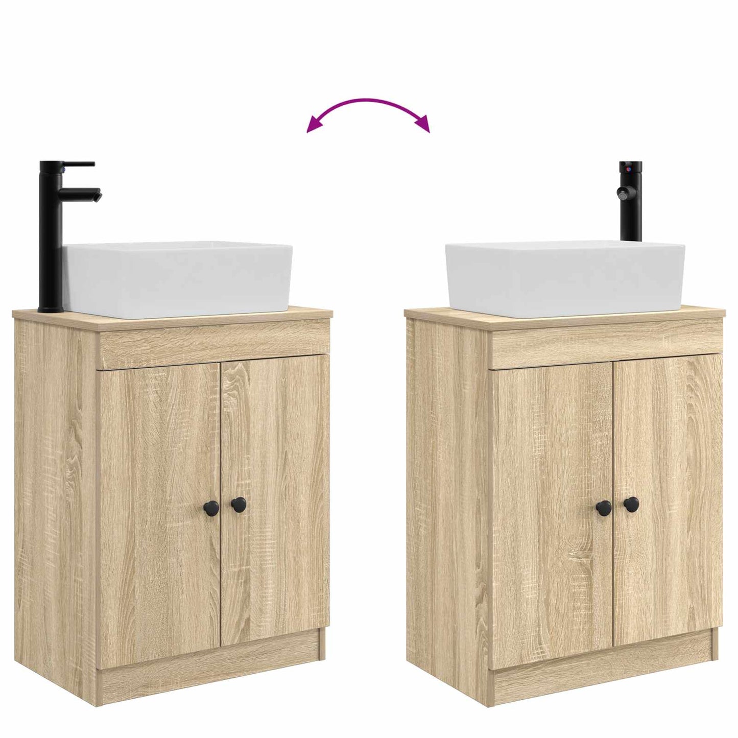 vidaXL Καθρέφτης μπάνιου με νιπτήρα Sonoma Δρυς 54 x 35 x 83 εκ