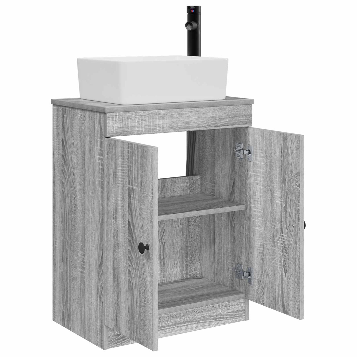 vidaXL Καθρέφτης μπάνιου με νιπτήρα Γκρι Sonoma 54 x 35 x 83 εκ