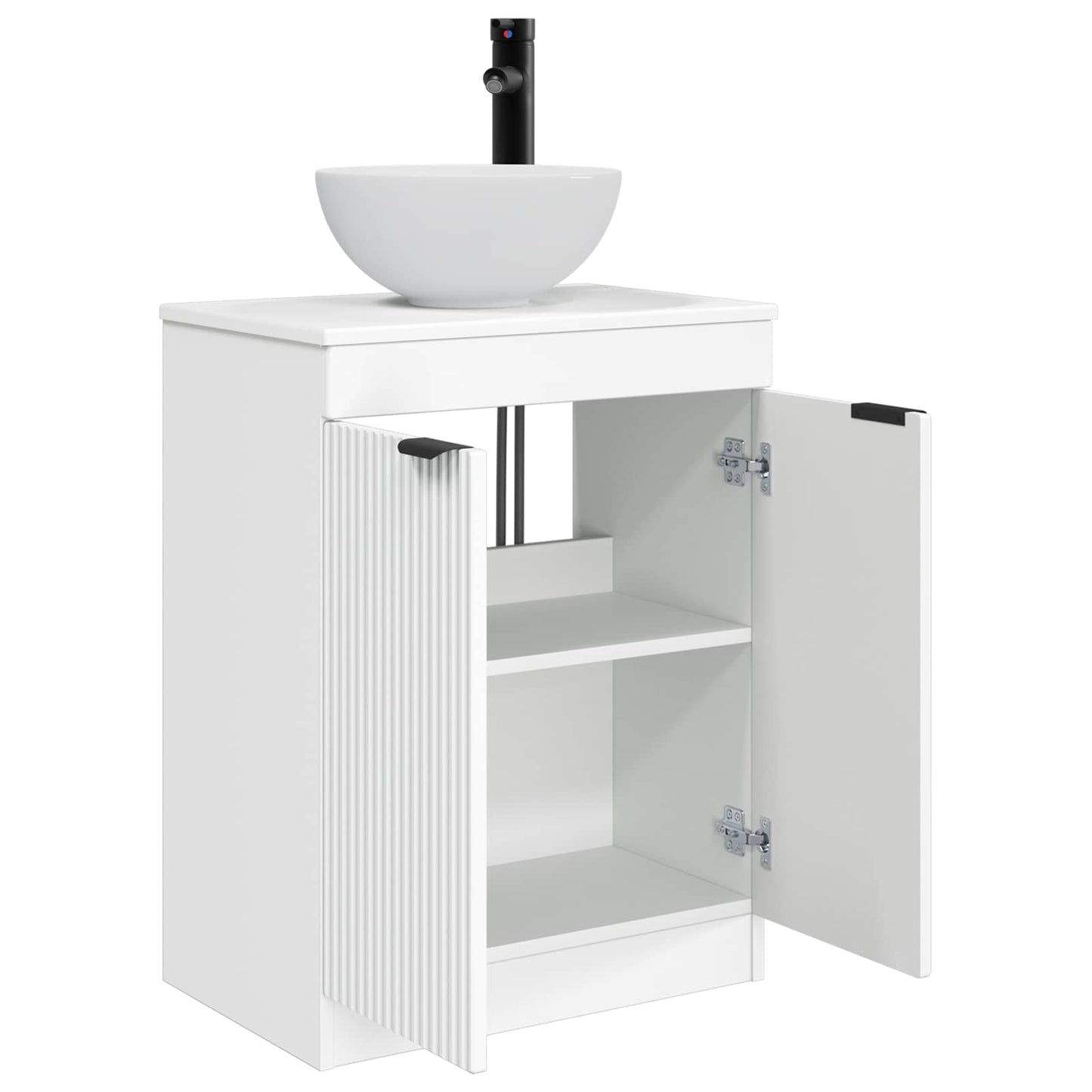 vidaXL Καθρέφτης μπάνιου με νιπτήρα Λευκό 54 x 35 x 83 εκ