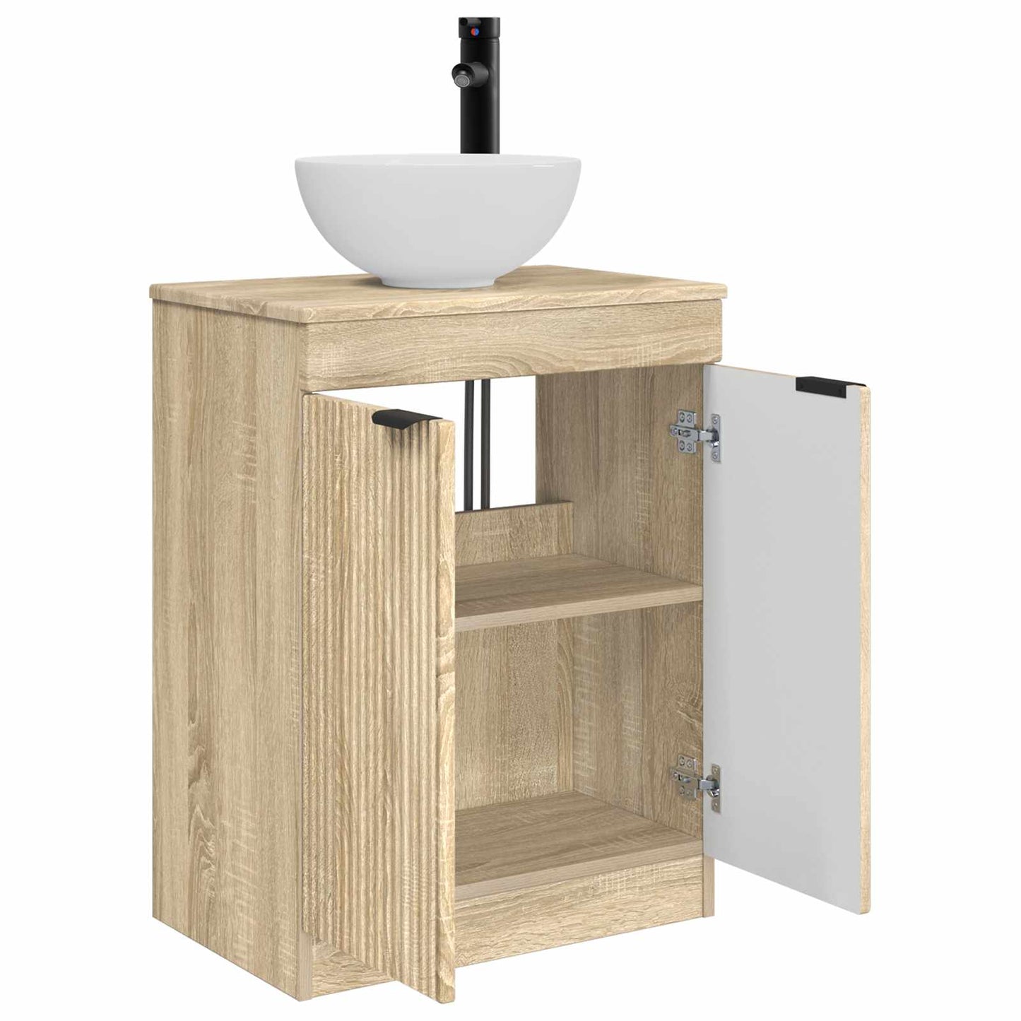 vidaXL Καθρέφτης μπάνιου με νιπτήρα Sonoma Δρυς 54 x 35 x 83 εκ