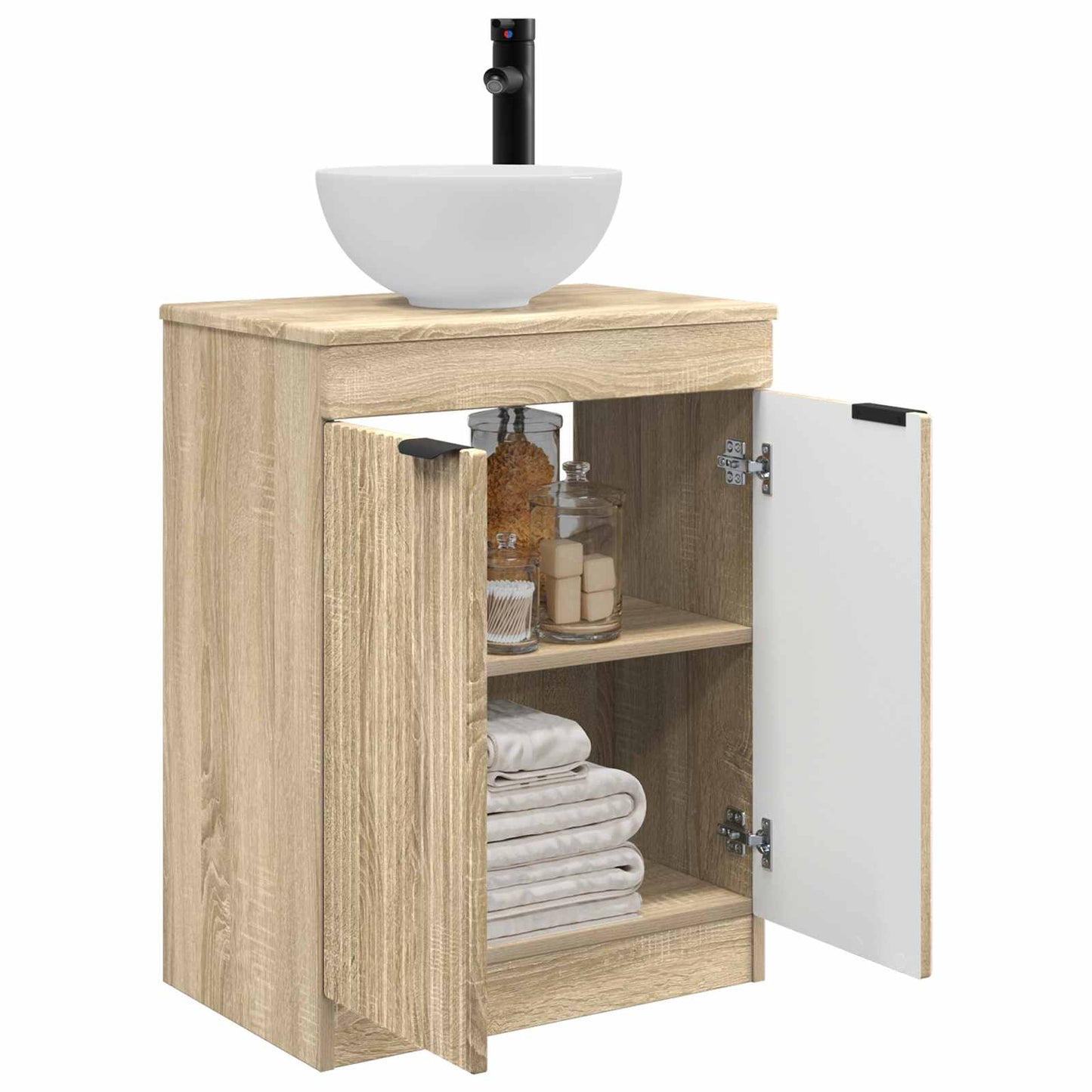 vidaXL Καθρέφτης μπάνιου με νιπτήρα Sonoma Δρυς 54 x 35 x 83 εκ
