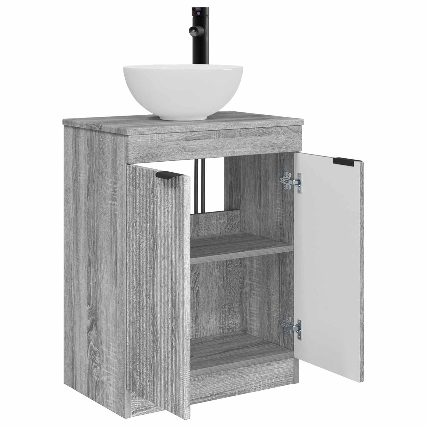 vidaXL Καθρέφτης μπάνιου με νιπτήρα Γκρι Sonoma 54 x 35 x 83 εκ