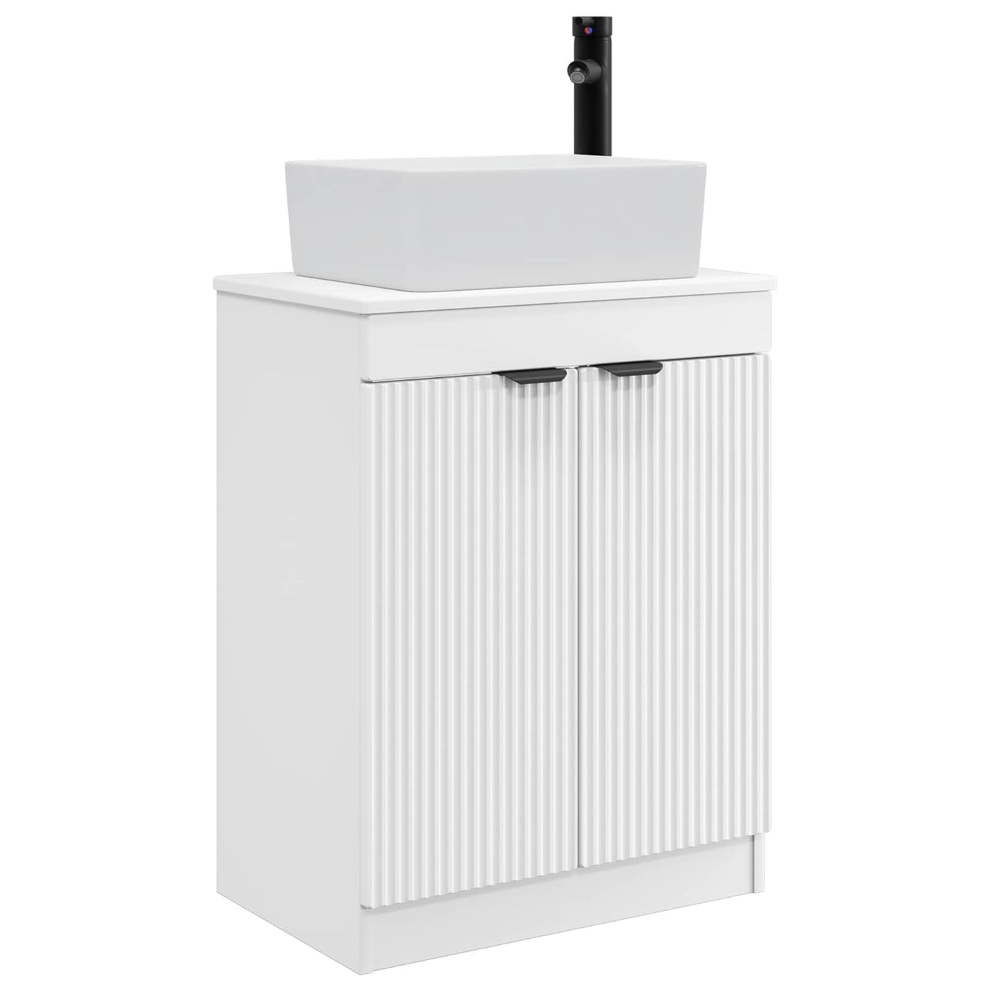 vidaXL Καθρέφτης μπάνιου με νιπτήρα Λευκό 54 x 35 x 83 εκ