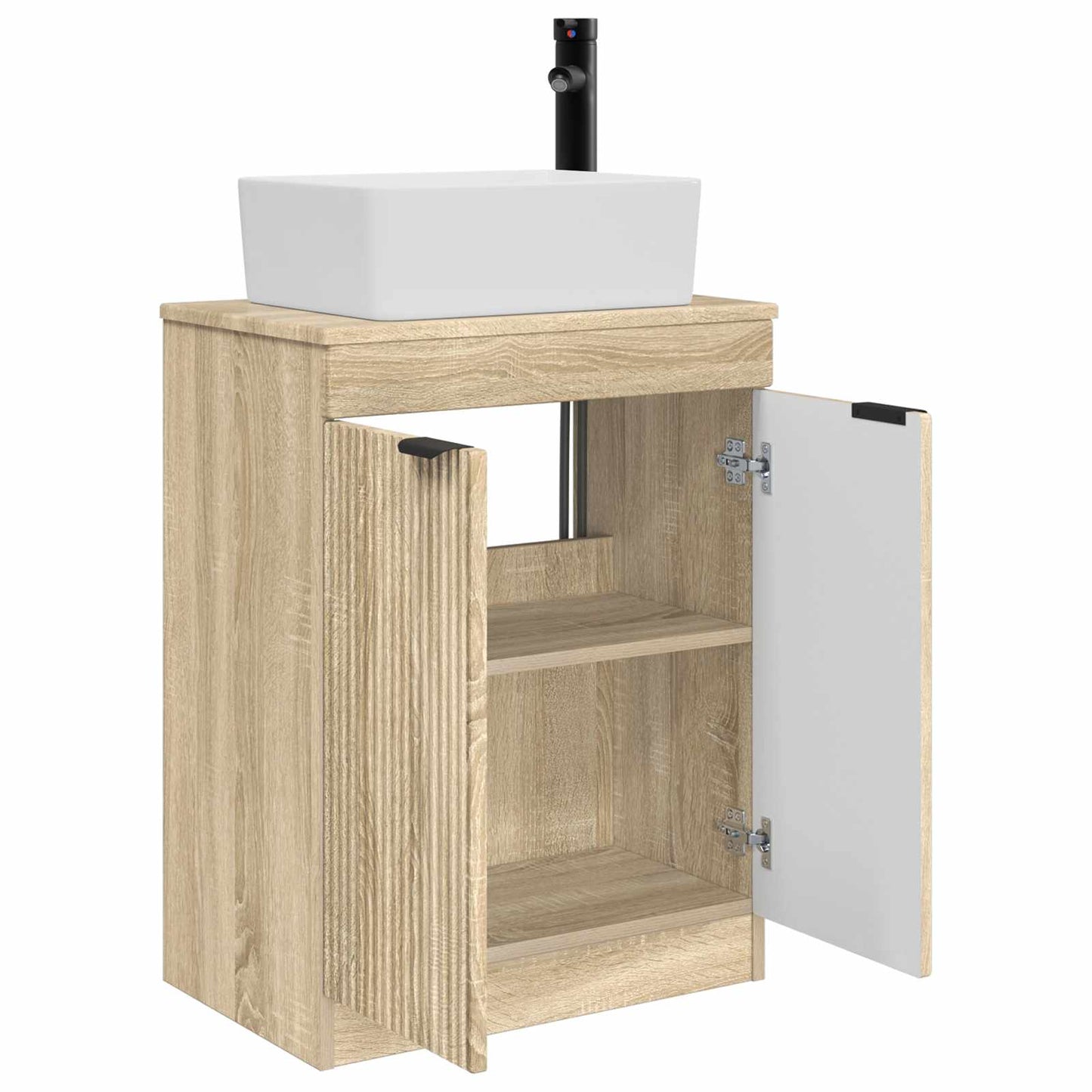 vidaXL Καθρέφτης μπάνιου με νιπτήρα Sonoma Δρυς 54 x 35 x 83 εκ