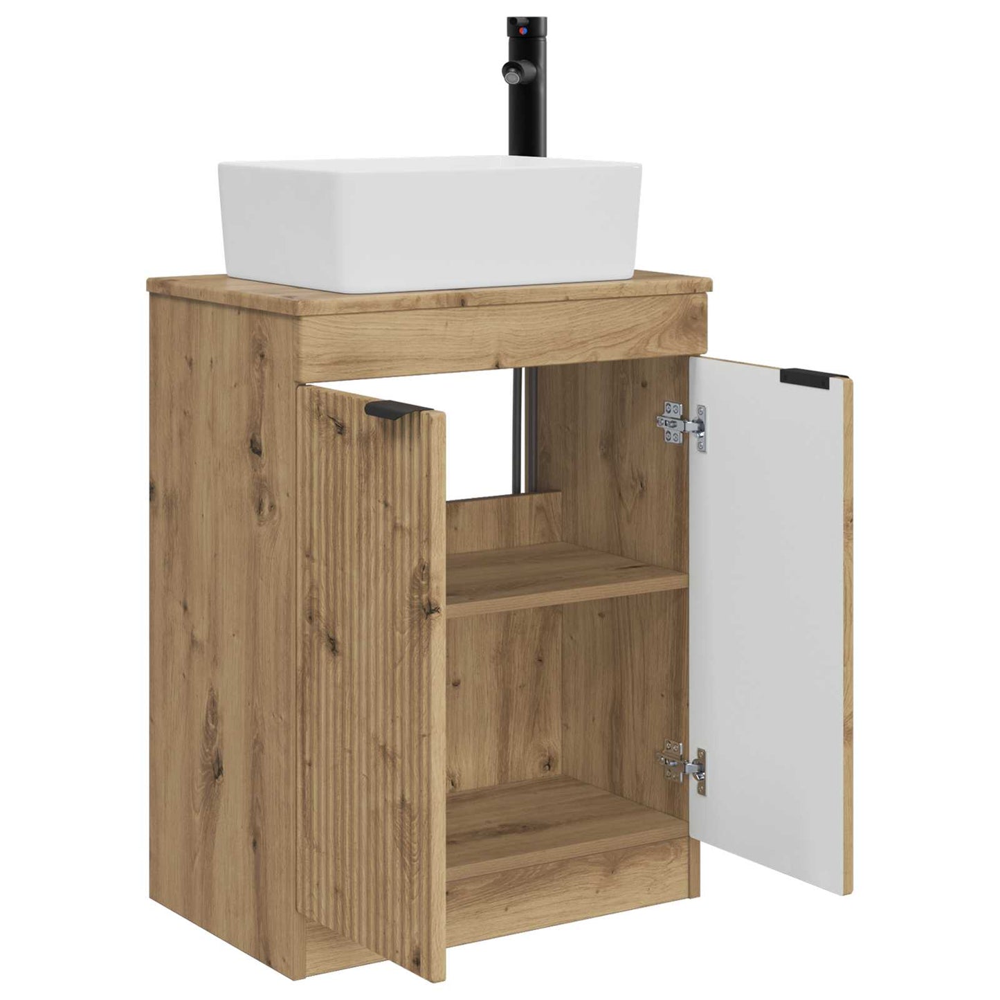 vidaXL Καθρέφτης μπάνιου με νιπτήρα Artisan Δρυς 54 x 35 x 83 εκ