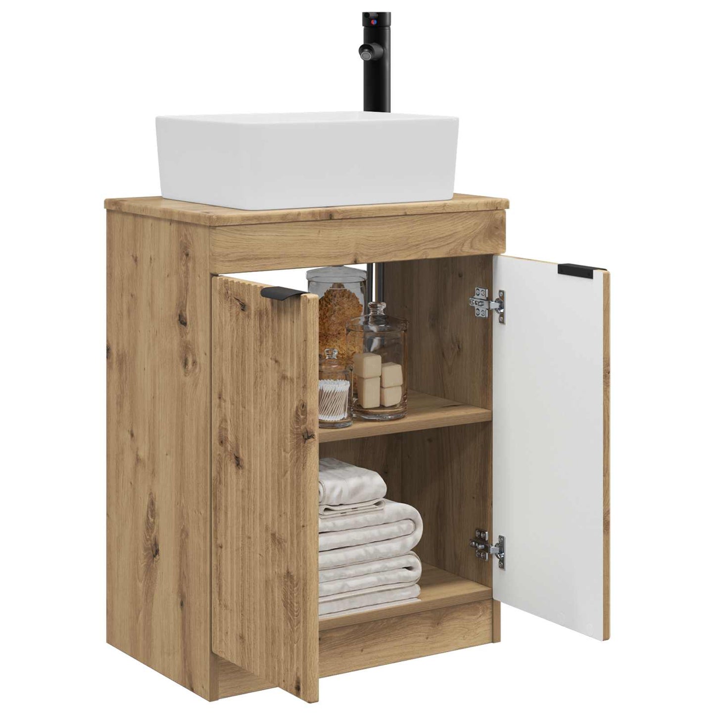 vidaXL Καθρέφτης μπάνιου με νιπτήρα Artisan Δρυς 54 x 35 x 83 εκ