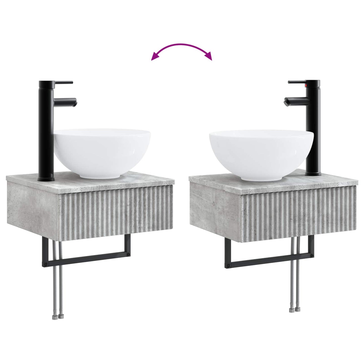 vidaXL Νιπτήρας Τοίχου Γκρι Σκυροδέματος 40 x 35 x 39 εκ.
