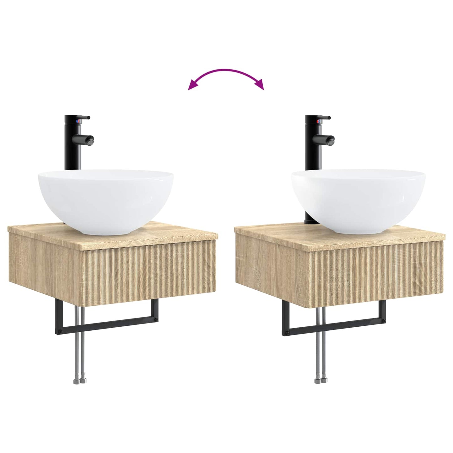 vidaXL Νιπτήρας Τοίχου Sonoma Δρυς 40 x 41 x 40,5 εκ