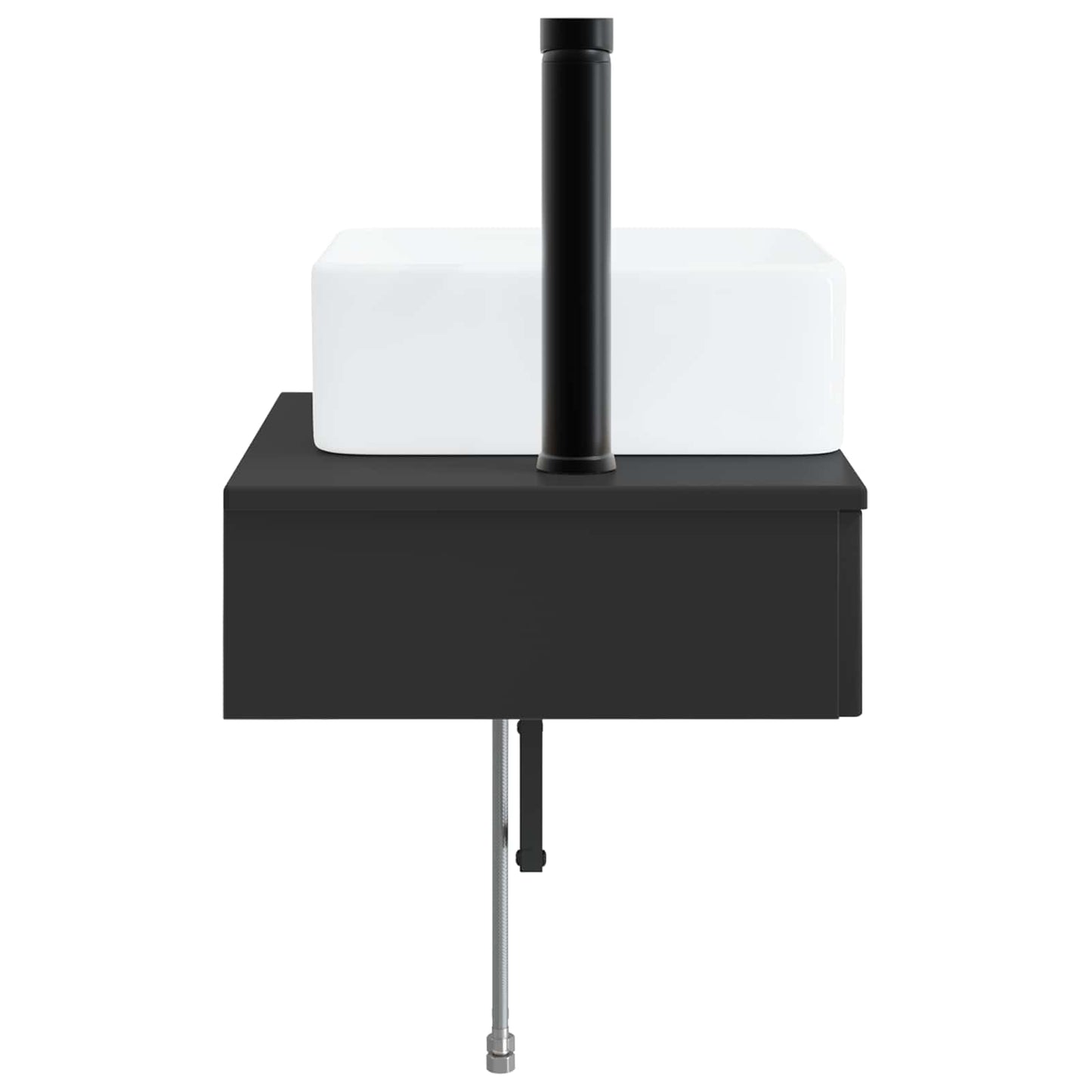vidaXL Νιπτήρας Τοίχου Μαύρο 50 x 41 x 39 εκ. Επεξεργασμένο Ξύλο