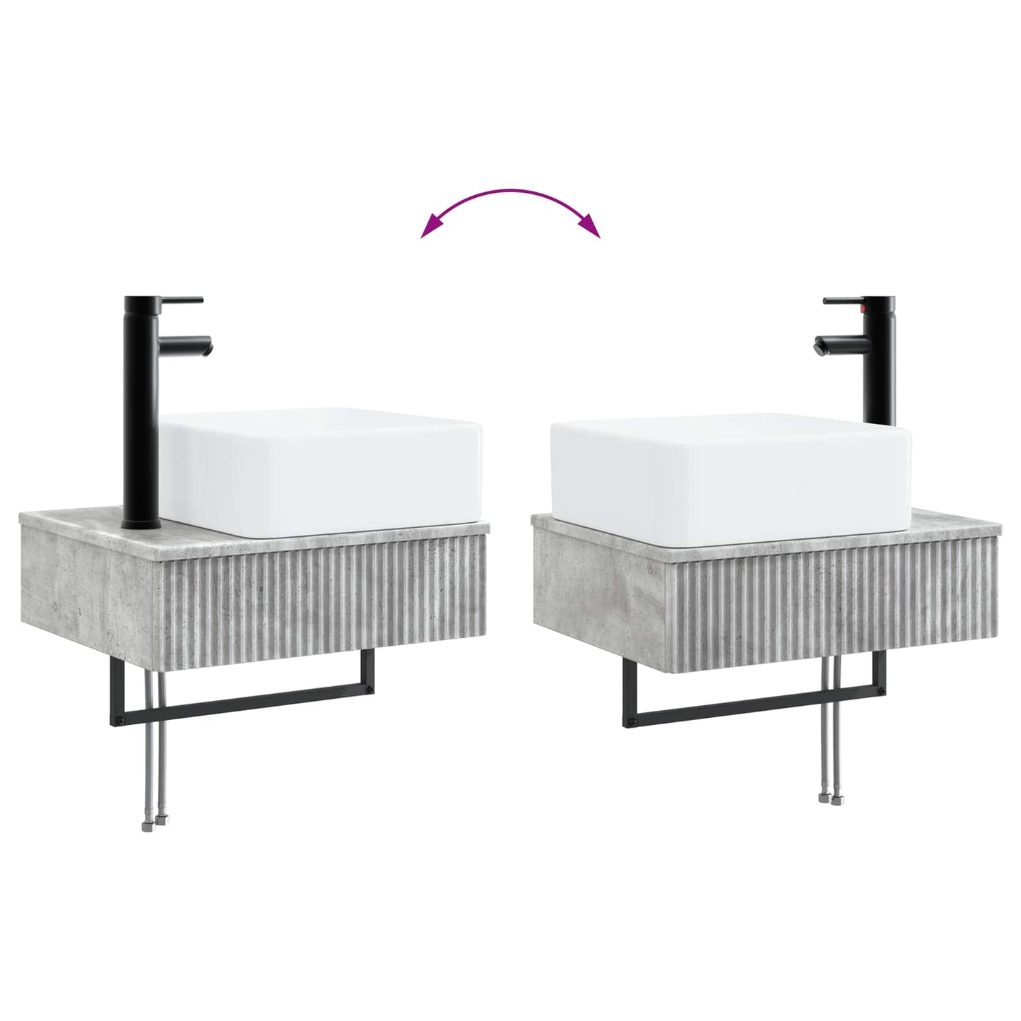 vidaXL Νιπτήρας Τοίχου Γκρι Σκυροδέματος 50 x 41 x 39 εκ.