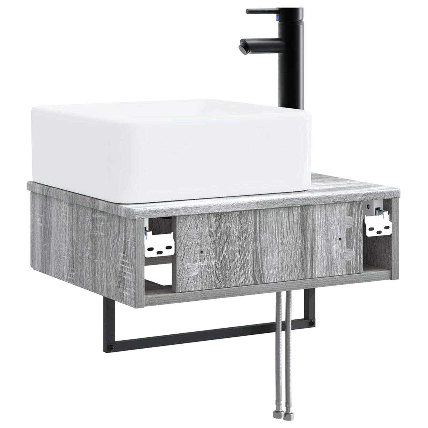 vidaXL Νιπτήρας Τοίχου Γκρι Sonoma 50 x 41 x 39 εκ. Επεξεργασμένο Ξύλο
