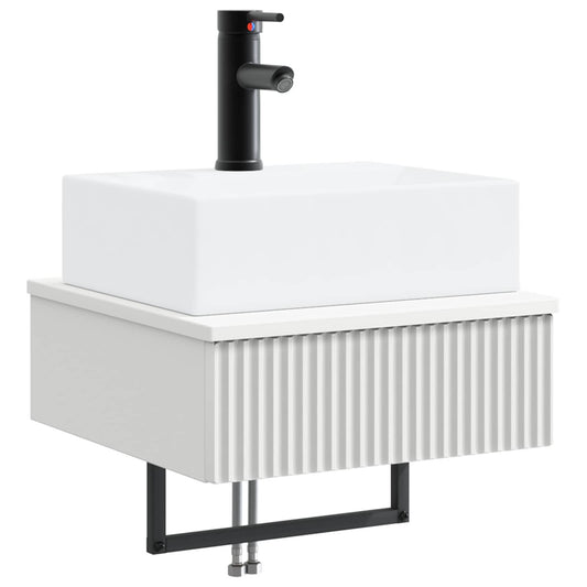 vidaXL Νιπτήρας Τοίχου Λευκό 40 x 41 x 39 εκ. Επεξεργασμένο Ξύλο