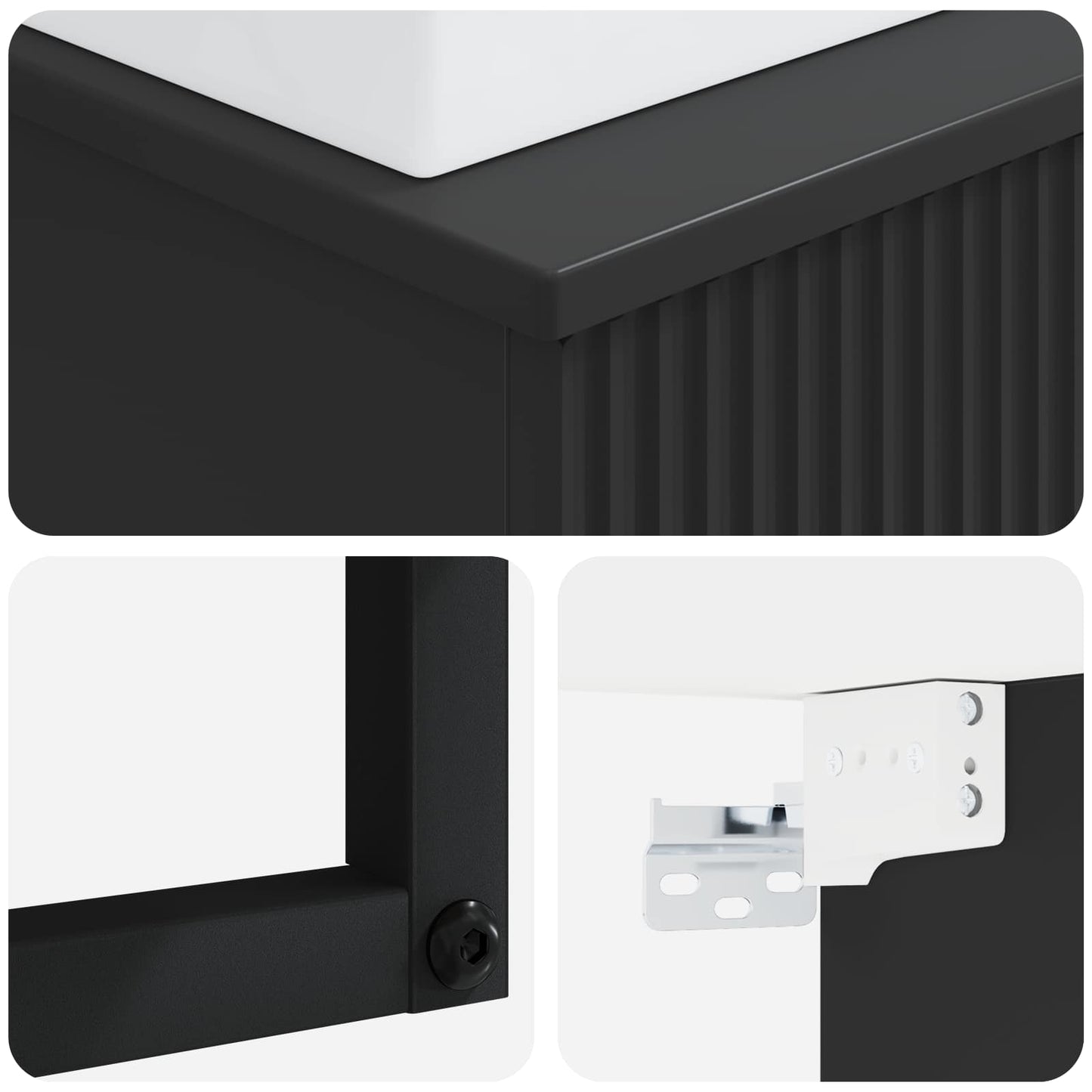 vidaXL Νιπτήρας Τοίχου Μαύρο 40 x 41 x 39 εκ. Επεξεργασμένο Ξύλο