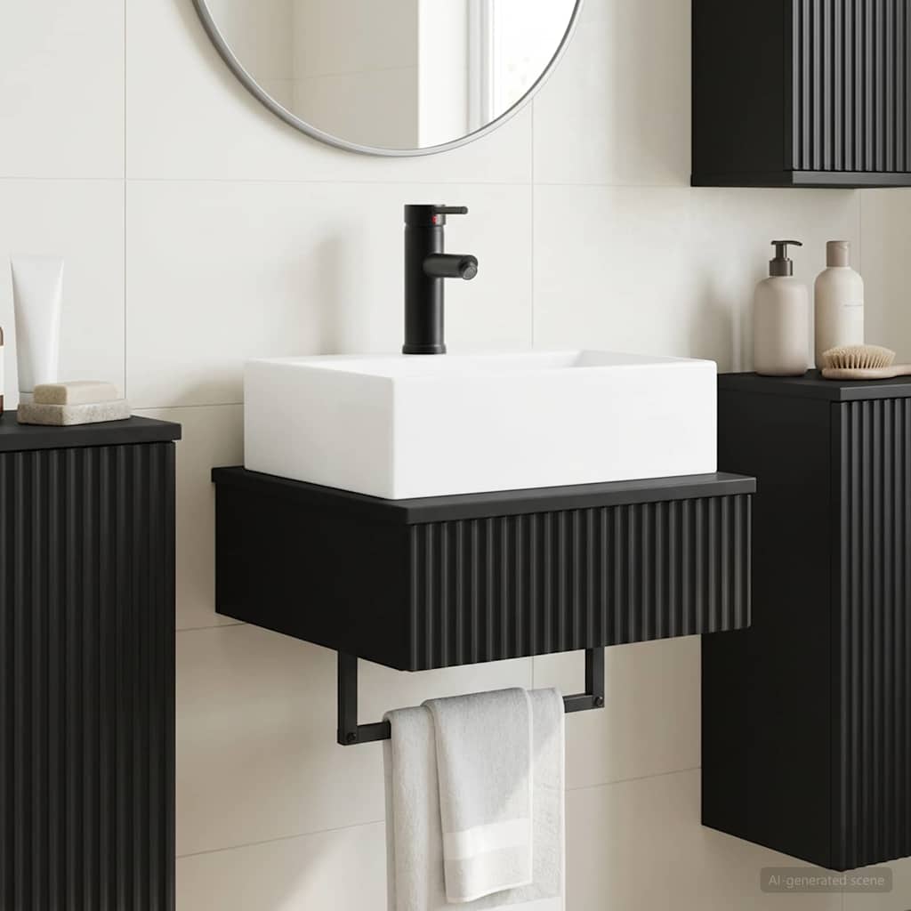 vidaXL Νιπτήρας Τοίχου Μαύρο 40 x 41 x 39 εκ. Επεξεργασμένο Ξύλο