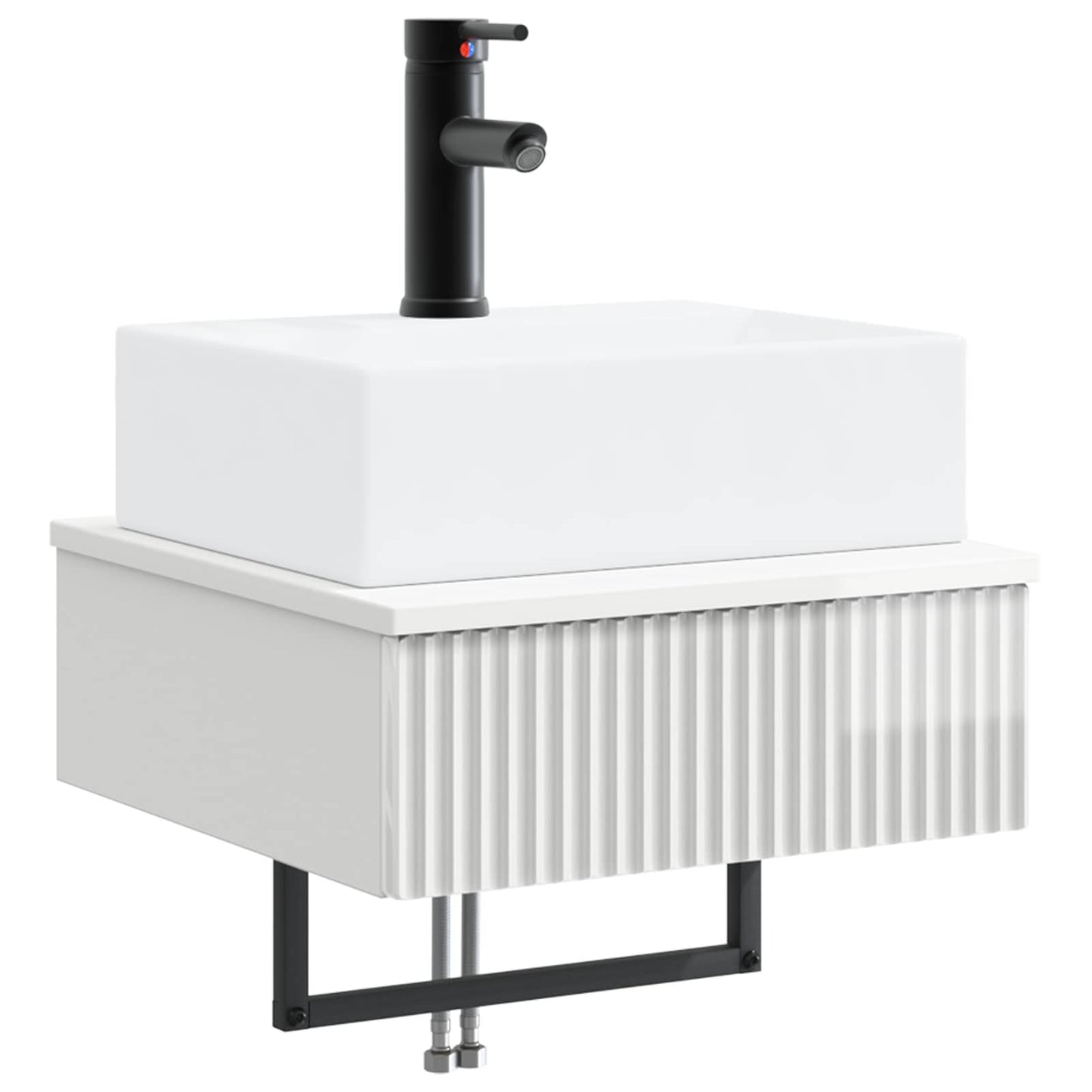vidaXL Νιπτήρας Τοίχου Γυαλιστερό Λευκό 40 x 41 x 39 εκ.