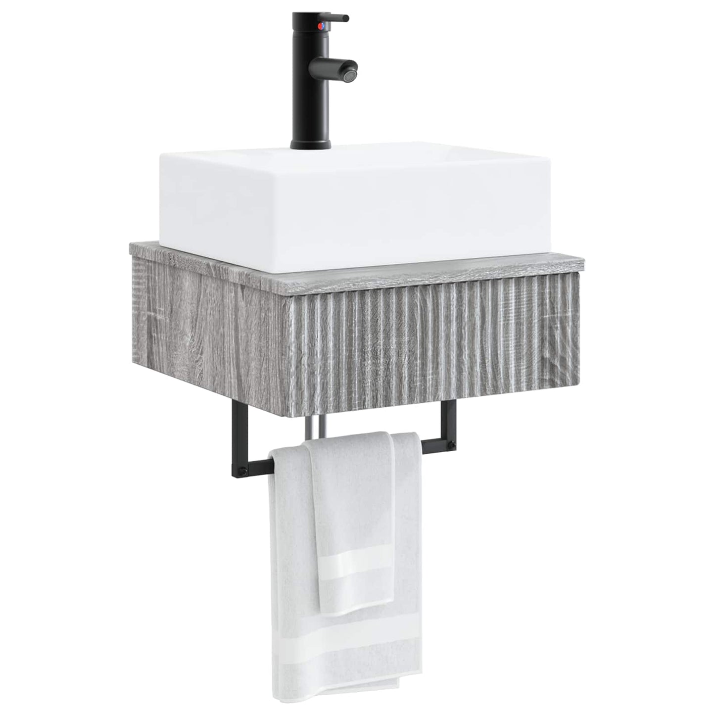 vidaXL Νιπτήρας Τοίχου Γκρι Sonoma 40 x 41 x 39 εκ. Επεξεργασμένο Ξύλο
