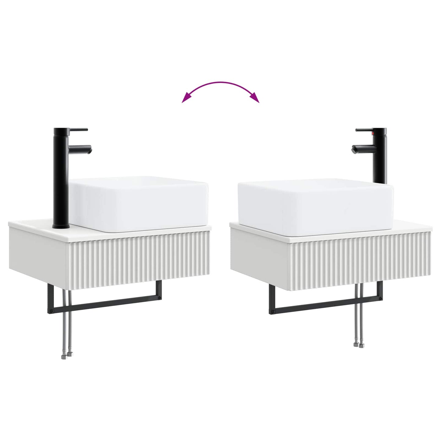 vidaXL Νιπτήρας Τοίχου Λευκό 53 x 35 x 39 εκ Επεξεργασμένο Ξύλο