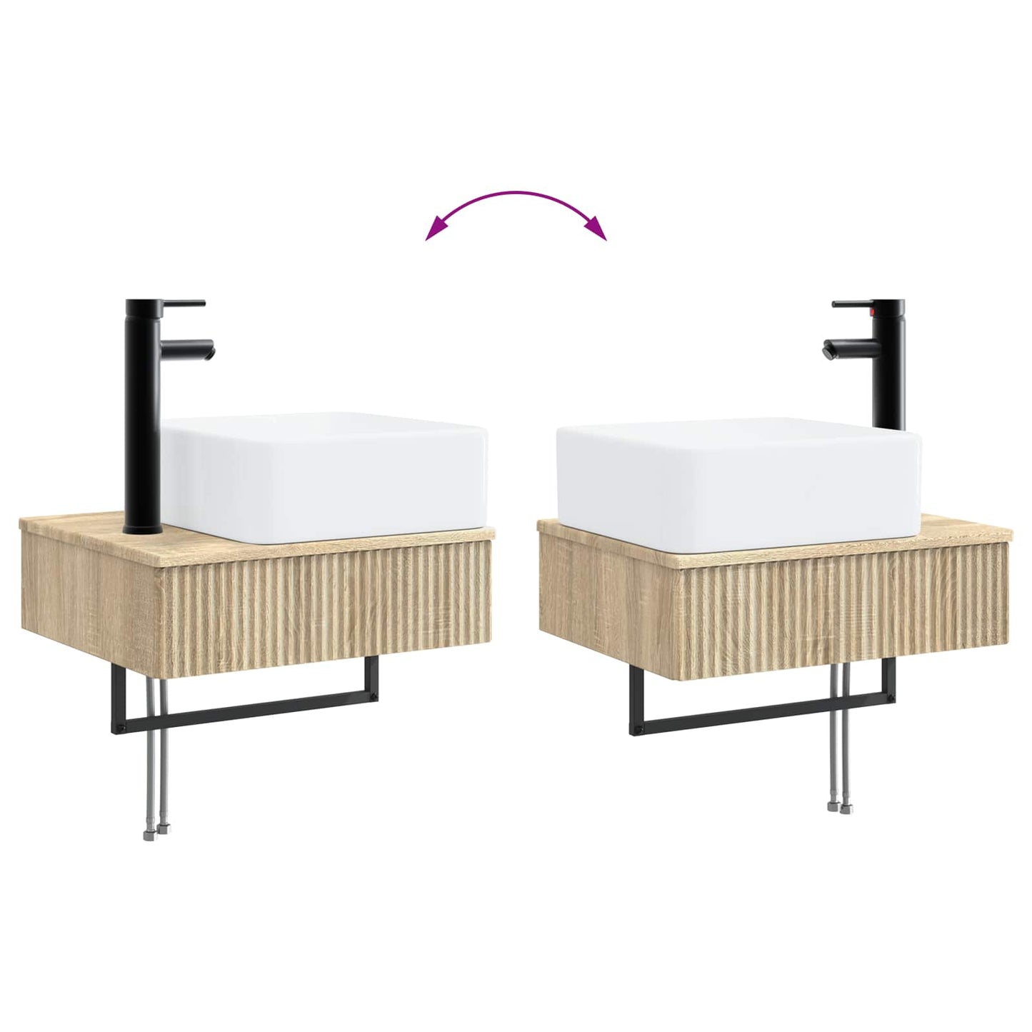 vidaXL Νιπτήρας Τοίχου Sonoma Δρυς 53 x 35 x 39 εκ Επεξεργασμένο Ξύλο