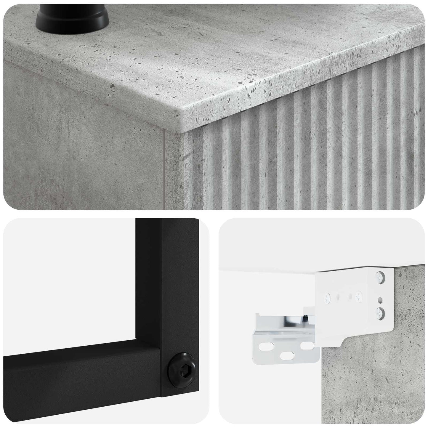 vidaXL Νιπτήρας Τοίχου Γκρι Σκυροδέματος 53 x 35 x 39 εκ