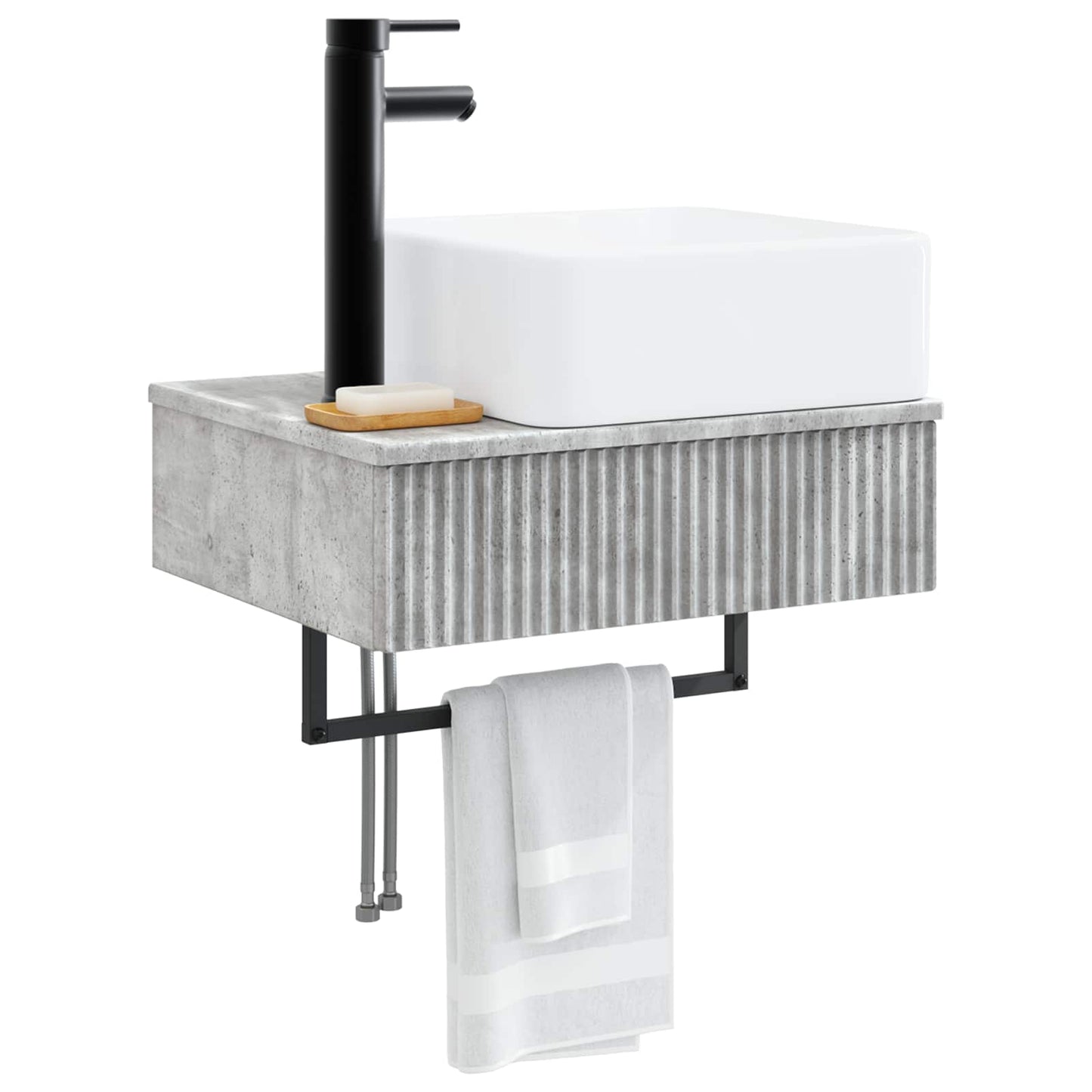 vidaXL Νιπτήρας Τοίχου Γκρι Σκυροδέματος 53 x 35 x 39 εκ