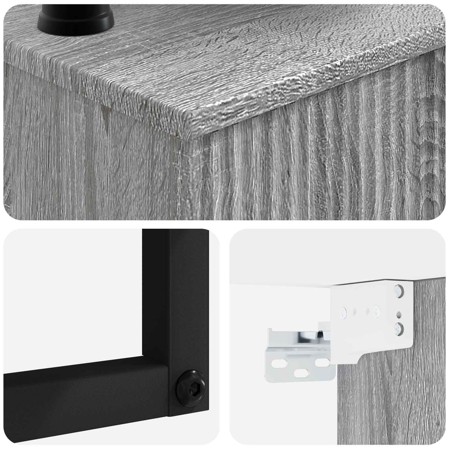 vidaXL Νιπτήρας Τοίχου Γκρι Sonoma 53 x 35 x 39 εκ Επεξεργασμένο Ξύλο