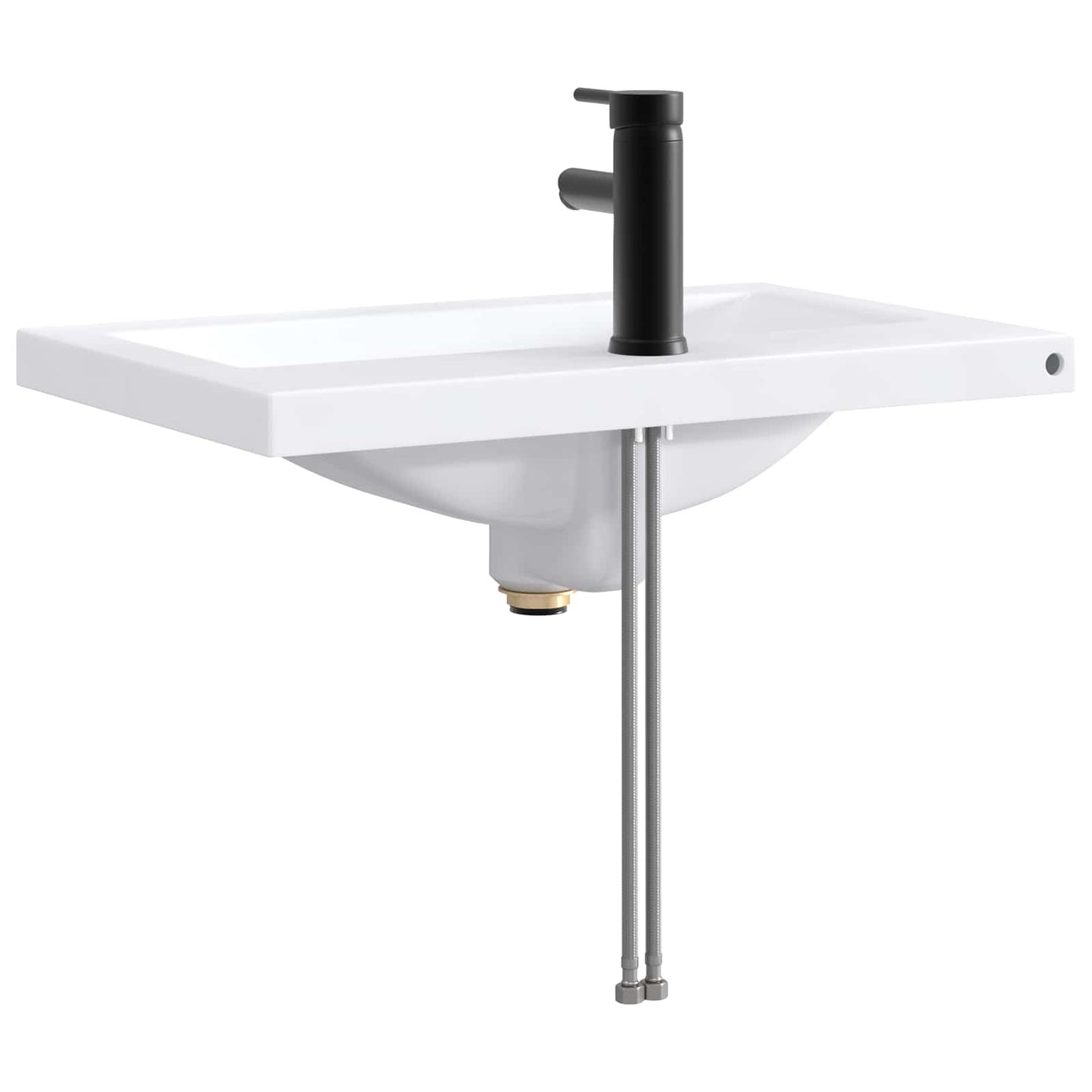 vidaXL Λεκάνη μπάνιου Ματ Μαύρο 61 x 40 x 16,5 εκ. Μέταλλο