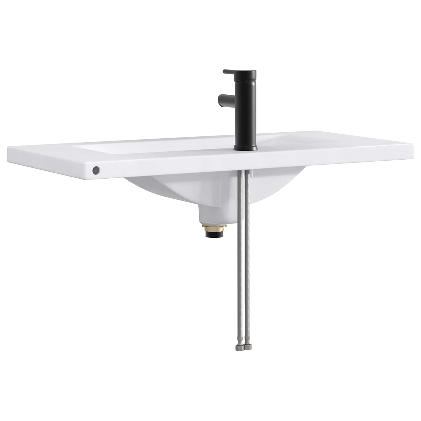 vidaXL Λεκάνη μπάνιου Ματ Μαύρο 81 x 40 x 17,5 εκ. Μέταλλο
