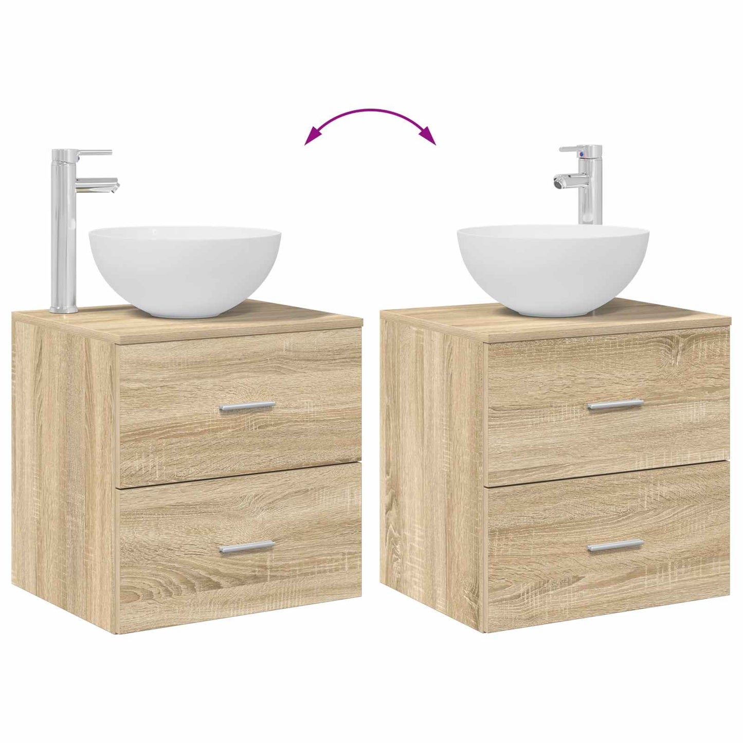 vidaXL Τοίχου Νιπτήρας Βανίτα Sonoma Δρυς 49,5 x 35 x 63 εκ