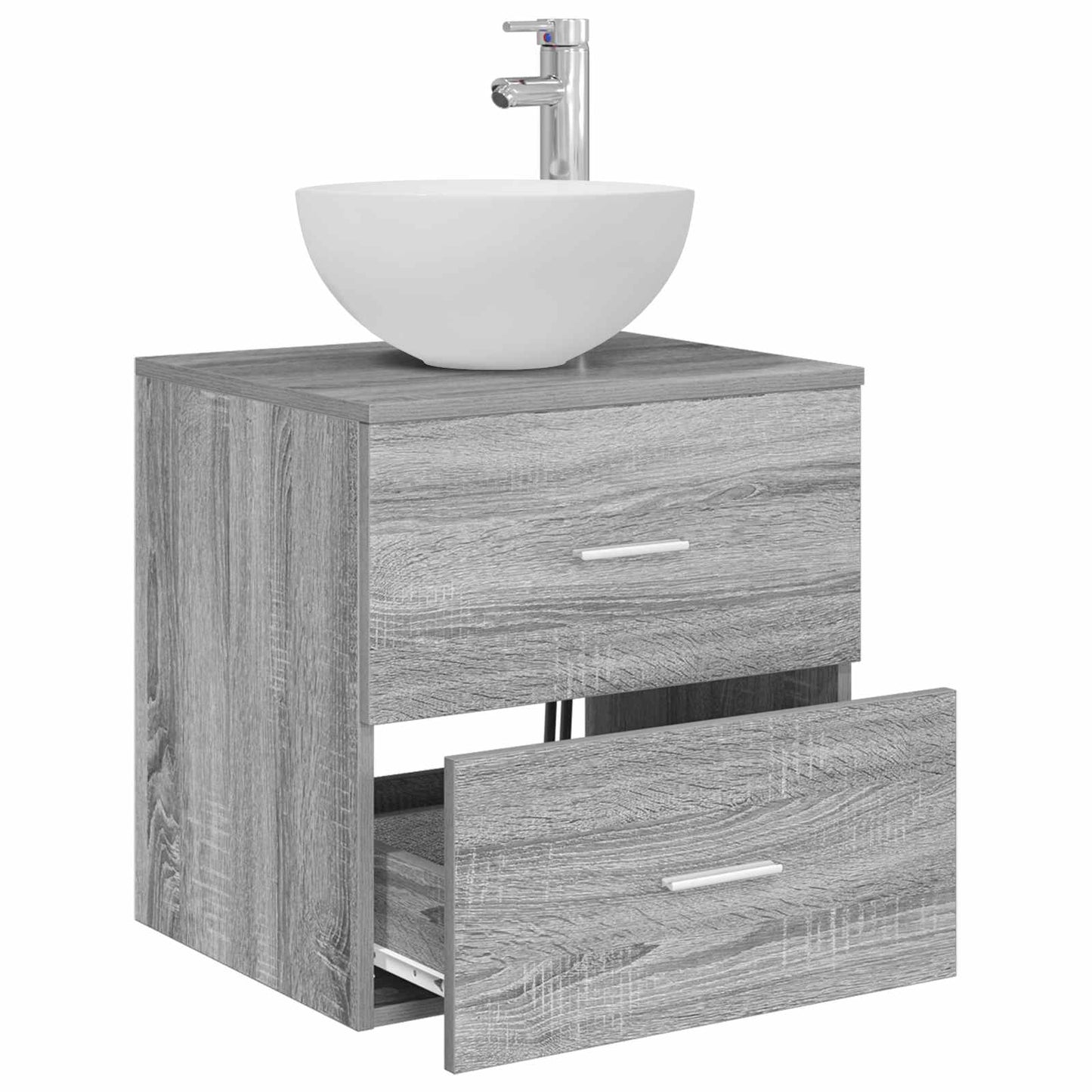 vidaXL Τοίχου Νιπτήρας Βανίτα Γκρι Sonoma 49,5 x 35 x 63 εκ